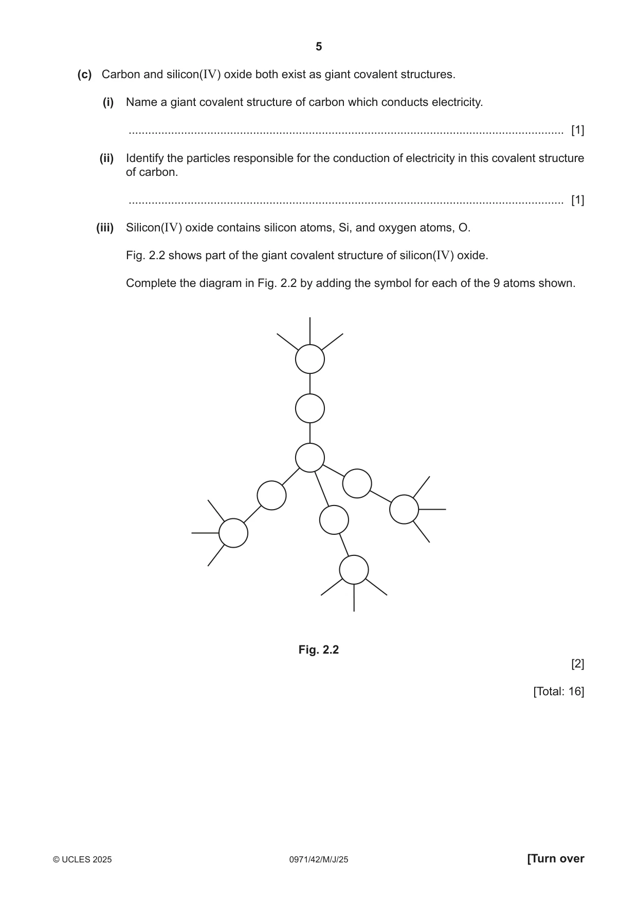 Cambridge IGCSE Chemistry (9-1) 0971 2025 May/June Paper 4 · Variant 2 question paper, page 5 of 16
