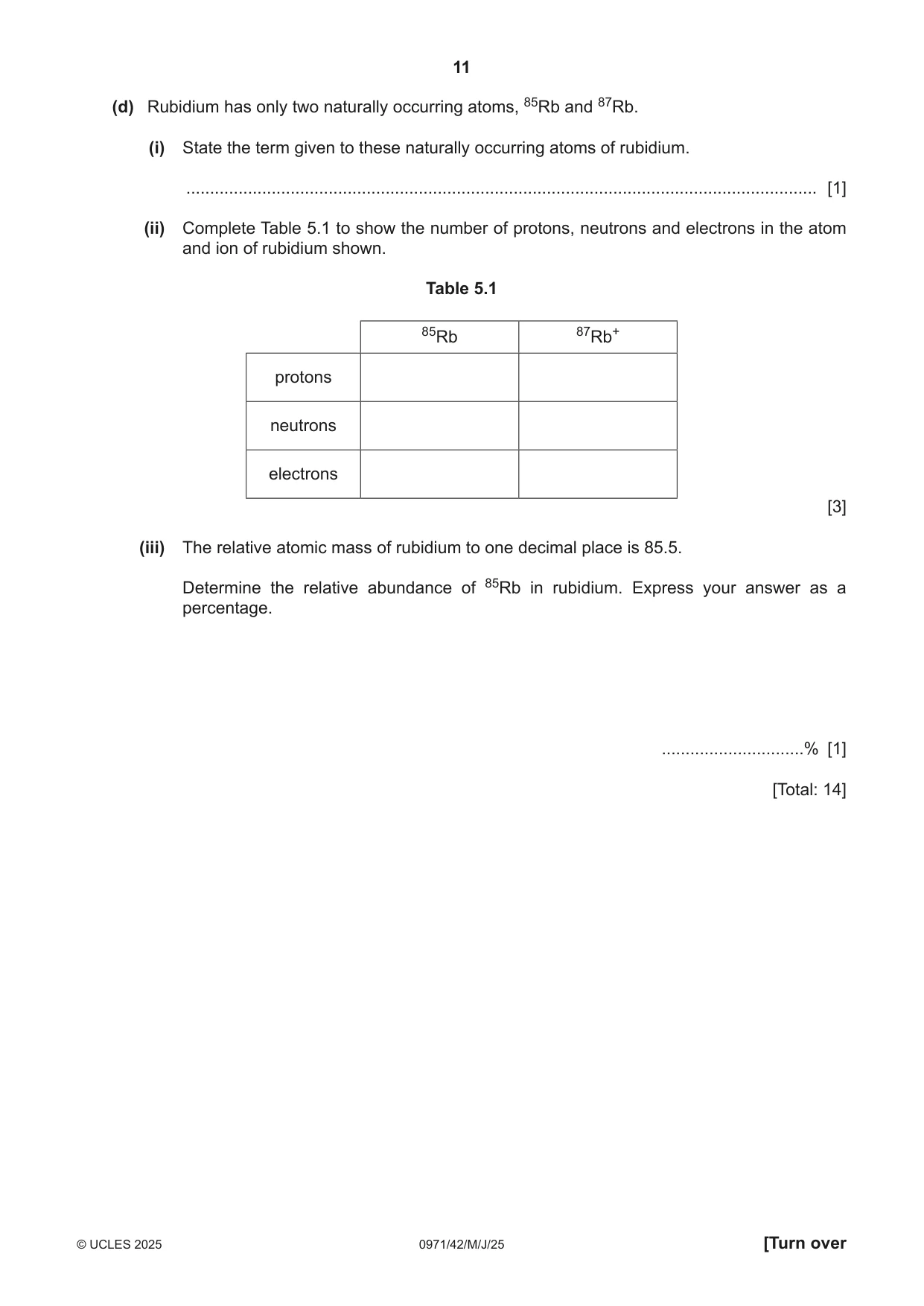 Cambridge IGCSE Chemistry (9-1) 0971 2025 May/June Paper 4 · Variant 2 question paper, page 11 of 16