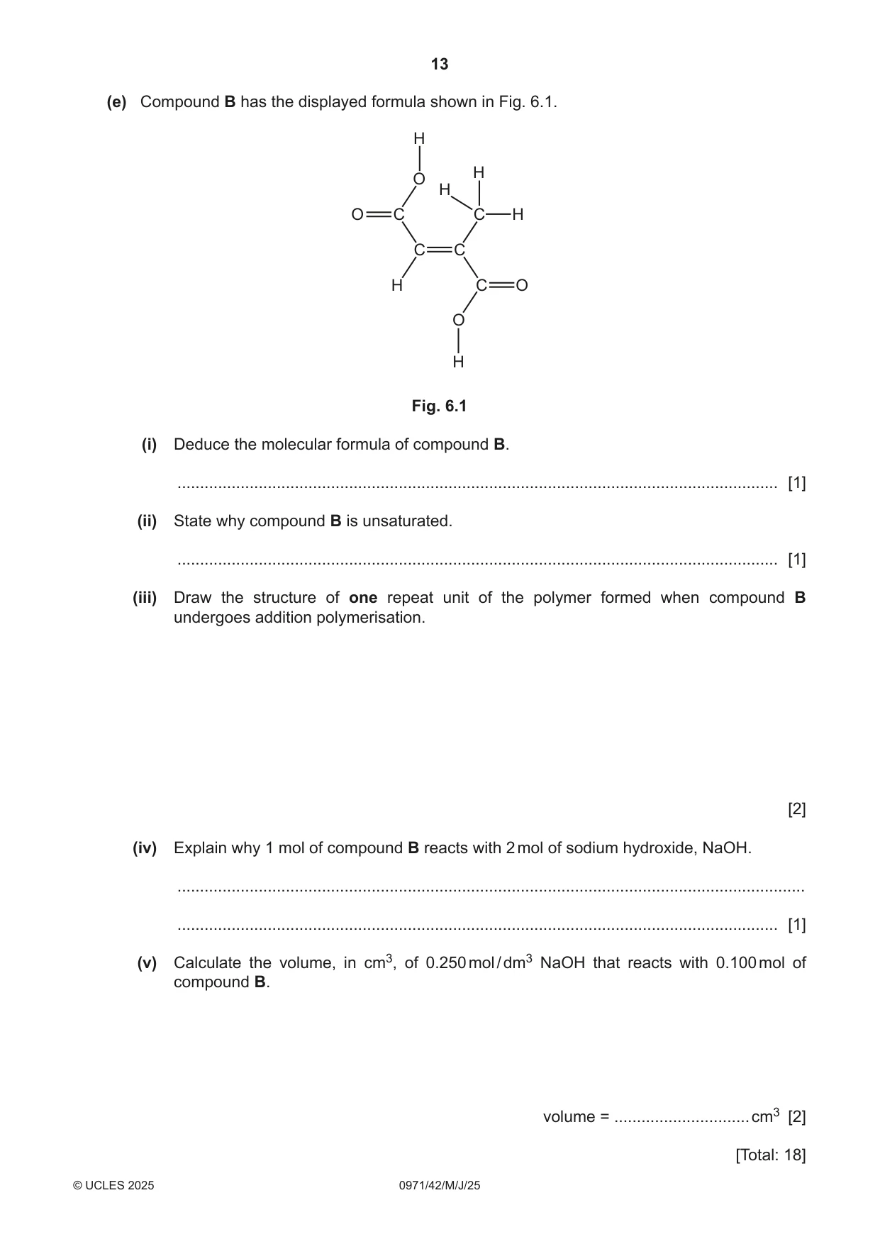 Cambridge IGCSE Chemistry (9-1) 0971 2025 May/June Paper 4 · Variant 2 question paper, page 13 of 16