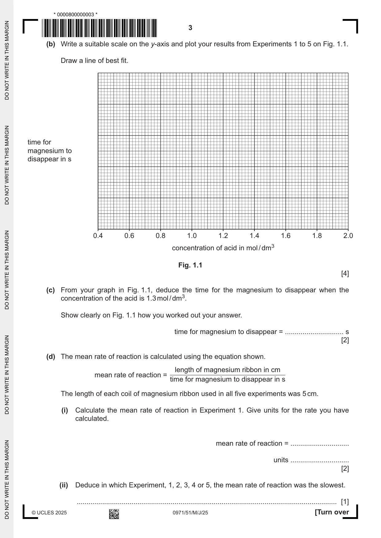 Cambridge IGCSE Chemistry (9-1) 0971 2025 May/June Paper 5 · Variant 1 question paper, page 3 of 12