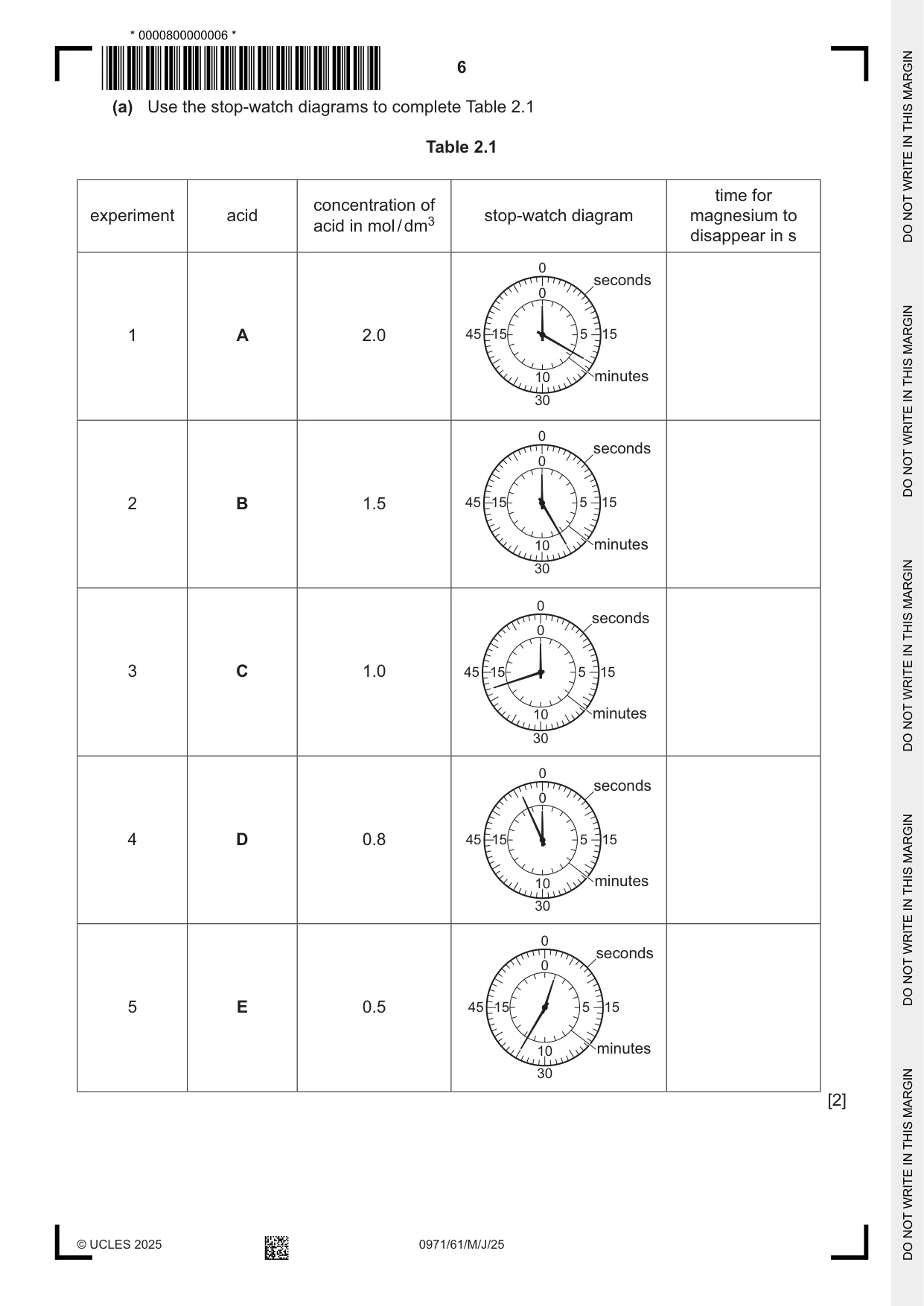 Cambridge IGCSE Chemistry (9-1) 0971 2025 May/June Paper 6 · Variant 1 question paper, page 6 of 16