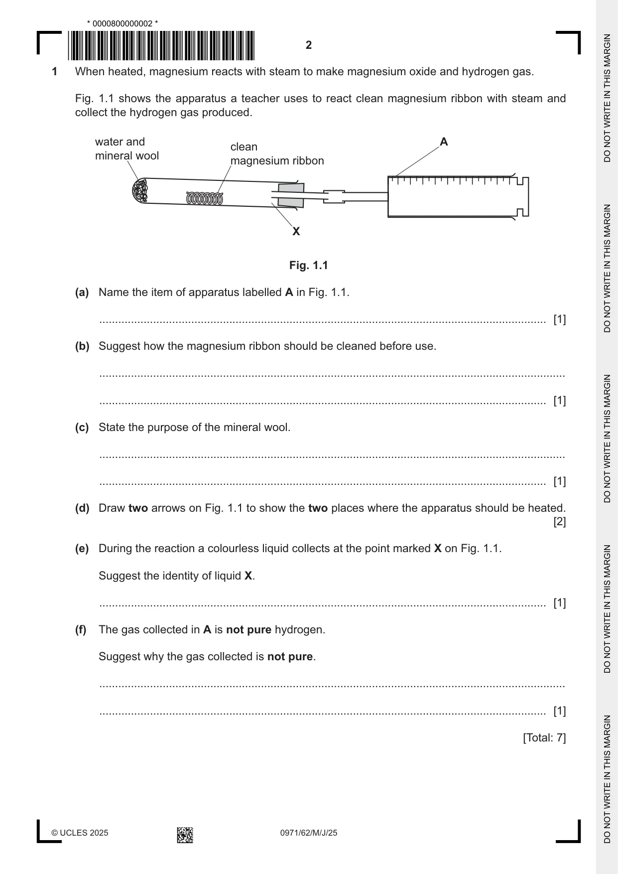 Cambridge IGCSE Chemistry (9-1) 0971 2025 May/June Paper 6 · Variant 2 question paper, page 2 of 12