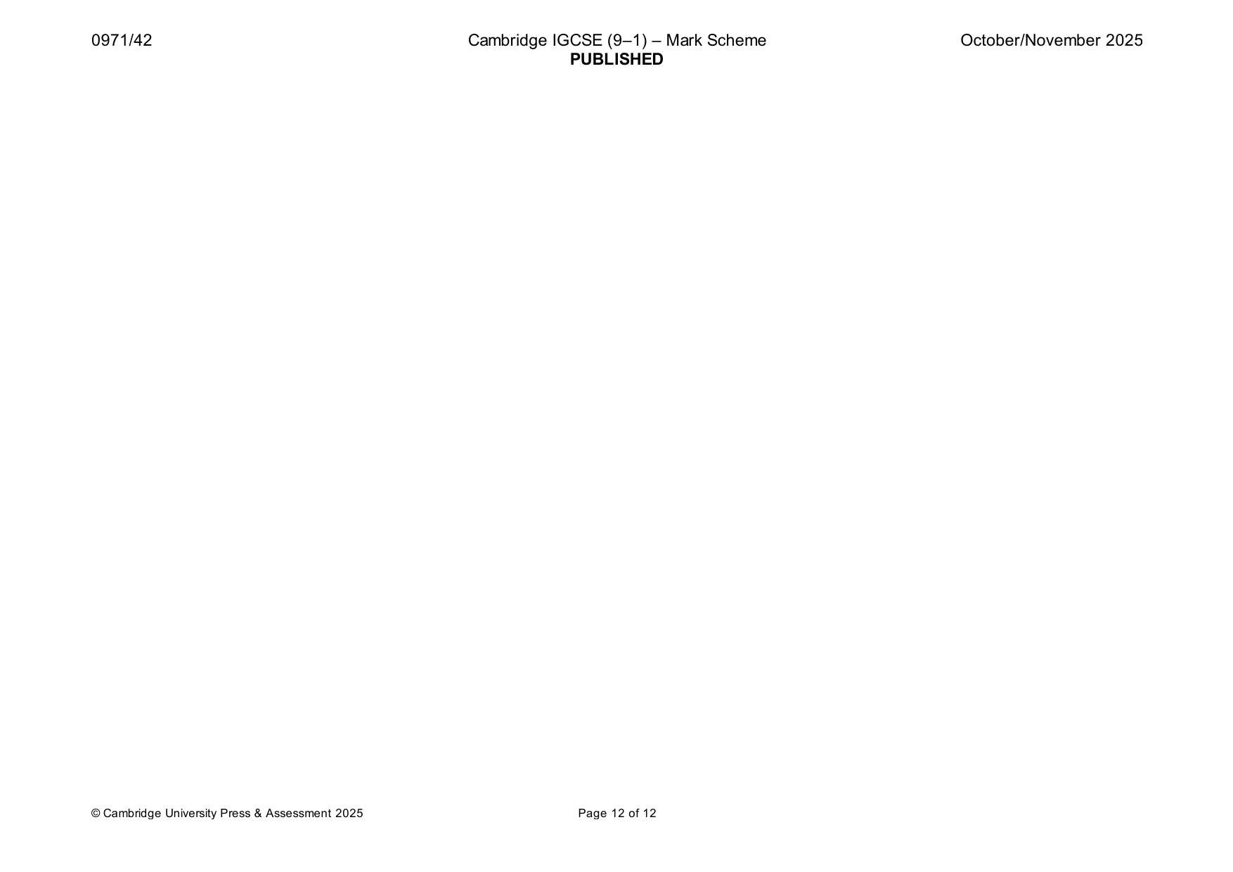 Mark scheme, page 12 of 12