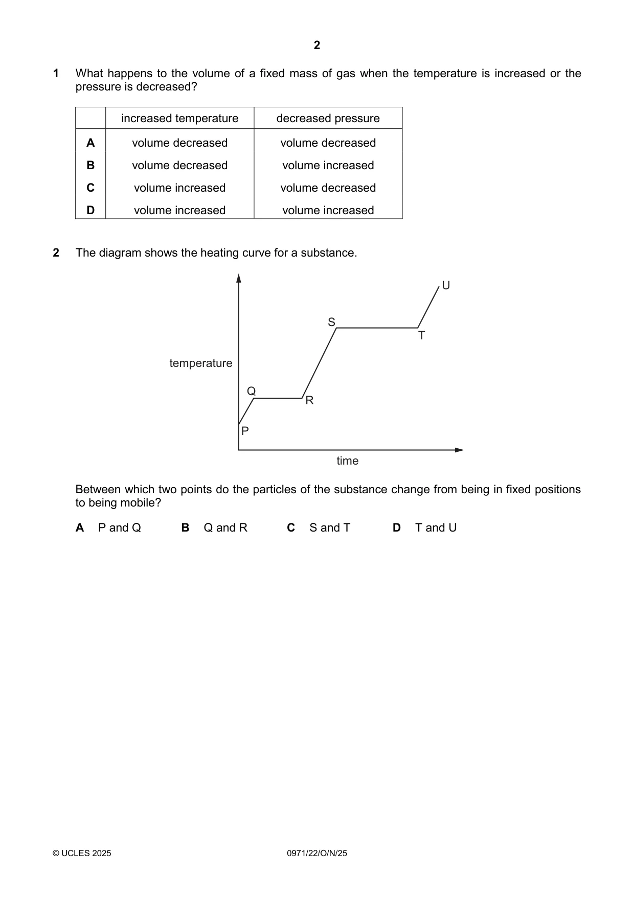 Cambridge IGCSE Chemistry (9-1) 0971 2025 Oct/Nov Paper 2 · Variant 2 question paper, page 2 of 16