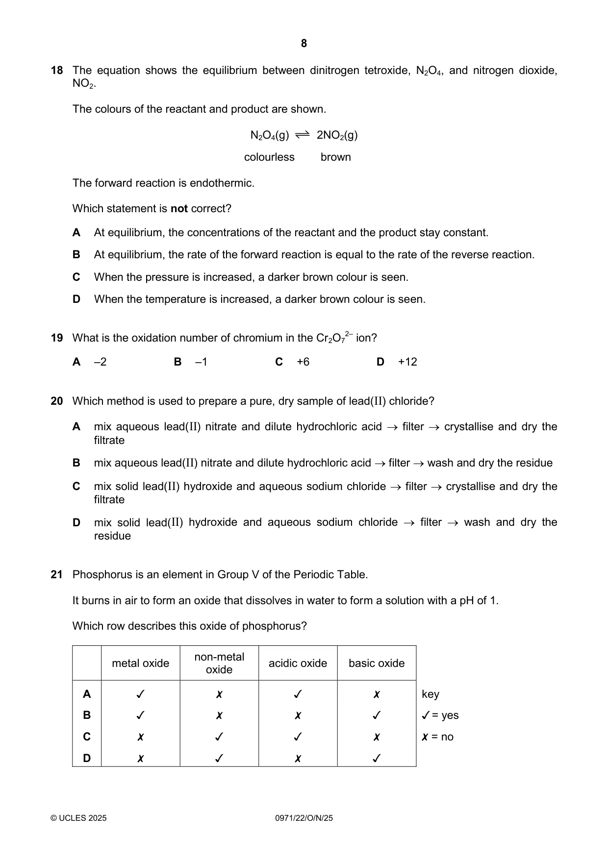 Cambridge IGCSE Chemistry (9-1) 0971 2025 Oct/Nov Paper 2 · Variant 2 question paper, page 8 of 16