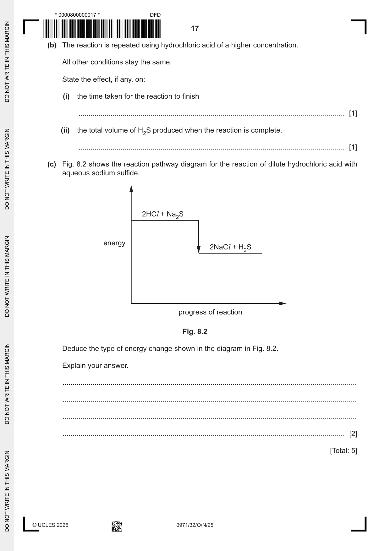 Cambridge IGCSE Chemistry (9-1) 0971 2025 Oct/Nov Paper 3 · Variant 2 question paper, page 17 of 20
