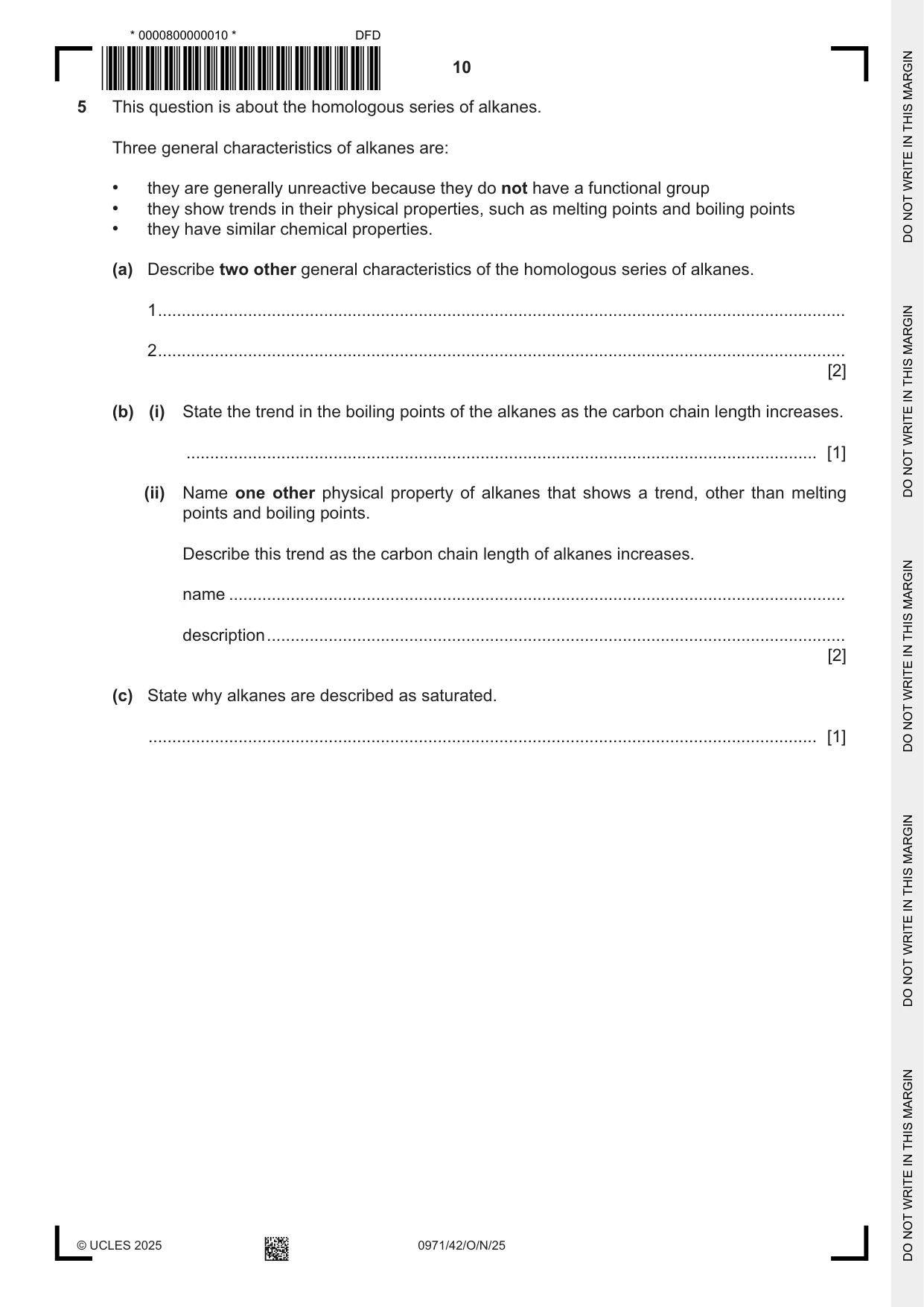 Cambridge IGCSE Chemistry (9-1) 0971 2025 Oct/Nov Paper 4 · Variant 2 question paper, page 10 of 16
