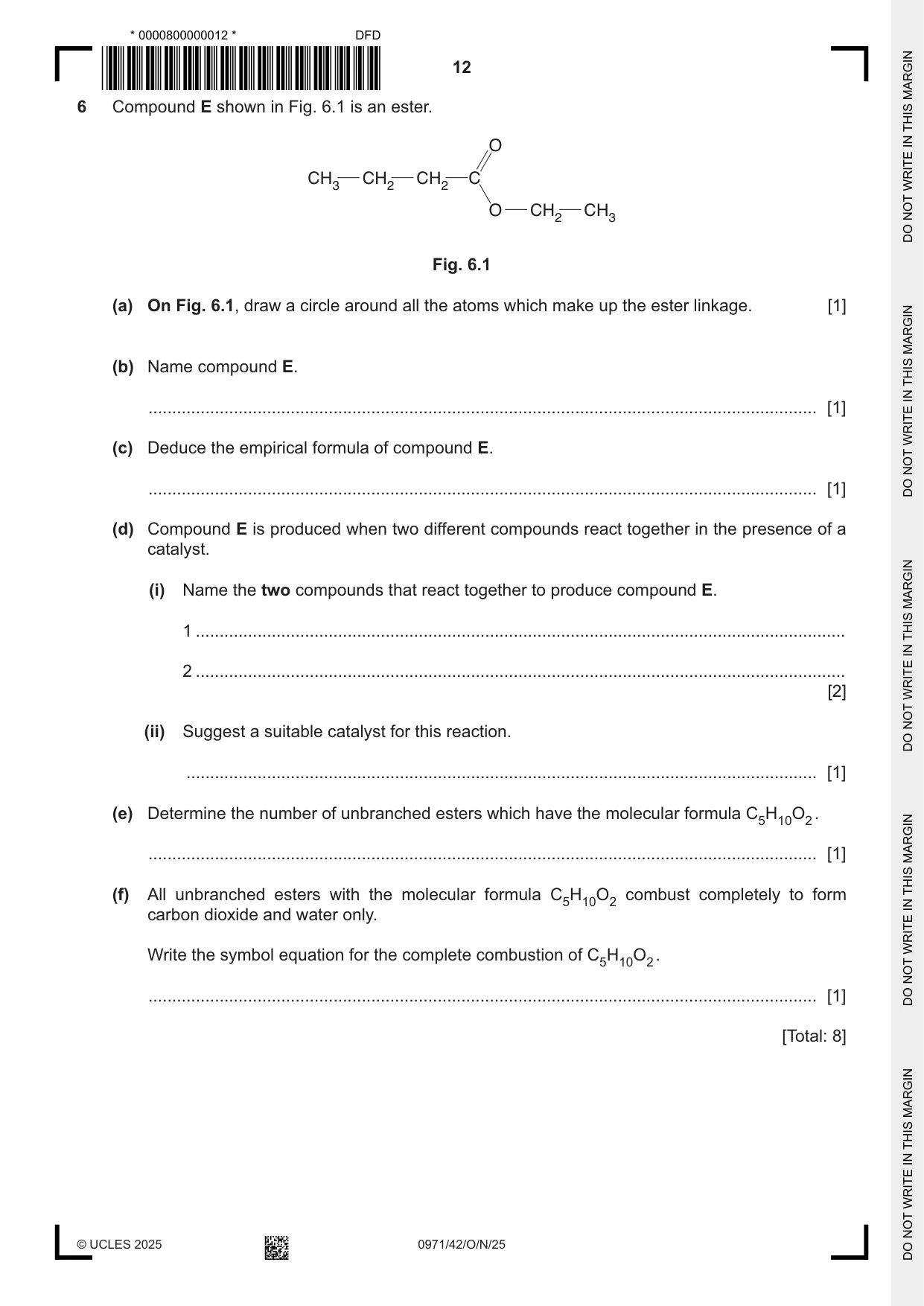 Cambridge IGCSE Chemistry (9-1) 0971 2025 Oct/Nov Paper 4 · Variant 2 question paper, page 12 of 16
