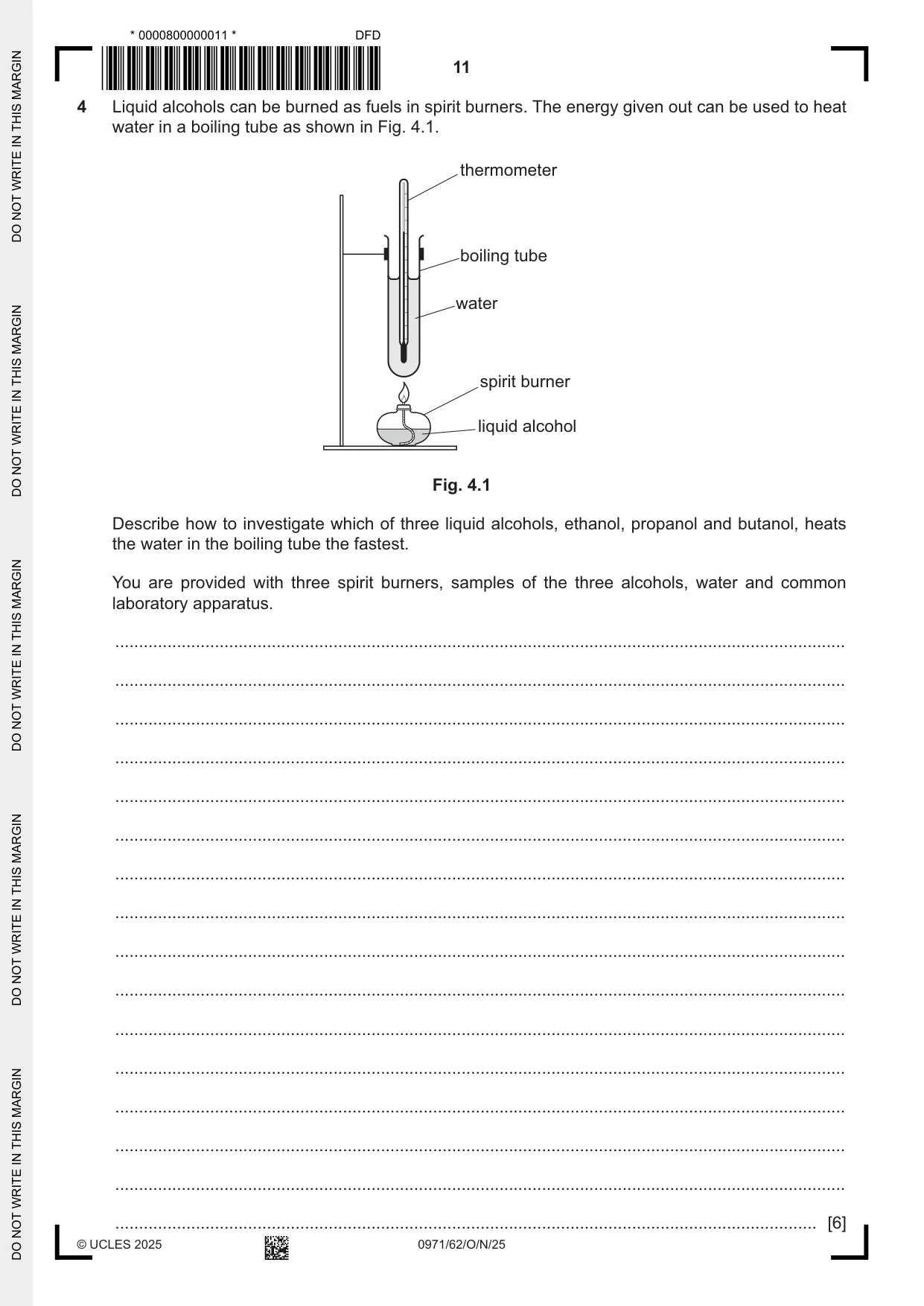 Cambridge IGCSE Chemistry (9-1) 0971 2025 Oct/Nov Paper 6 · Variant 2 question paper, page 11 of 16