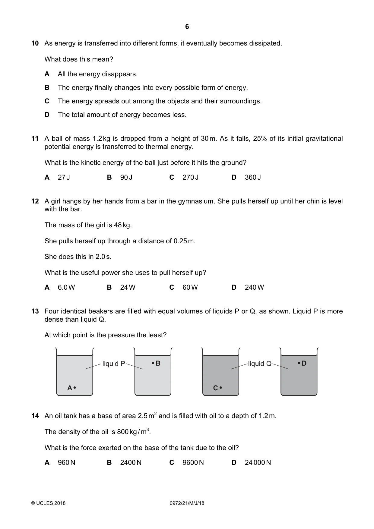 Cambridge IGCSE Physics (9-1) 0972 2018 May/June Paper 2 · Variant 1 question paper, page 6 of 16