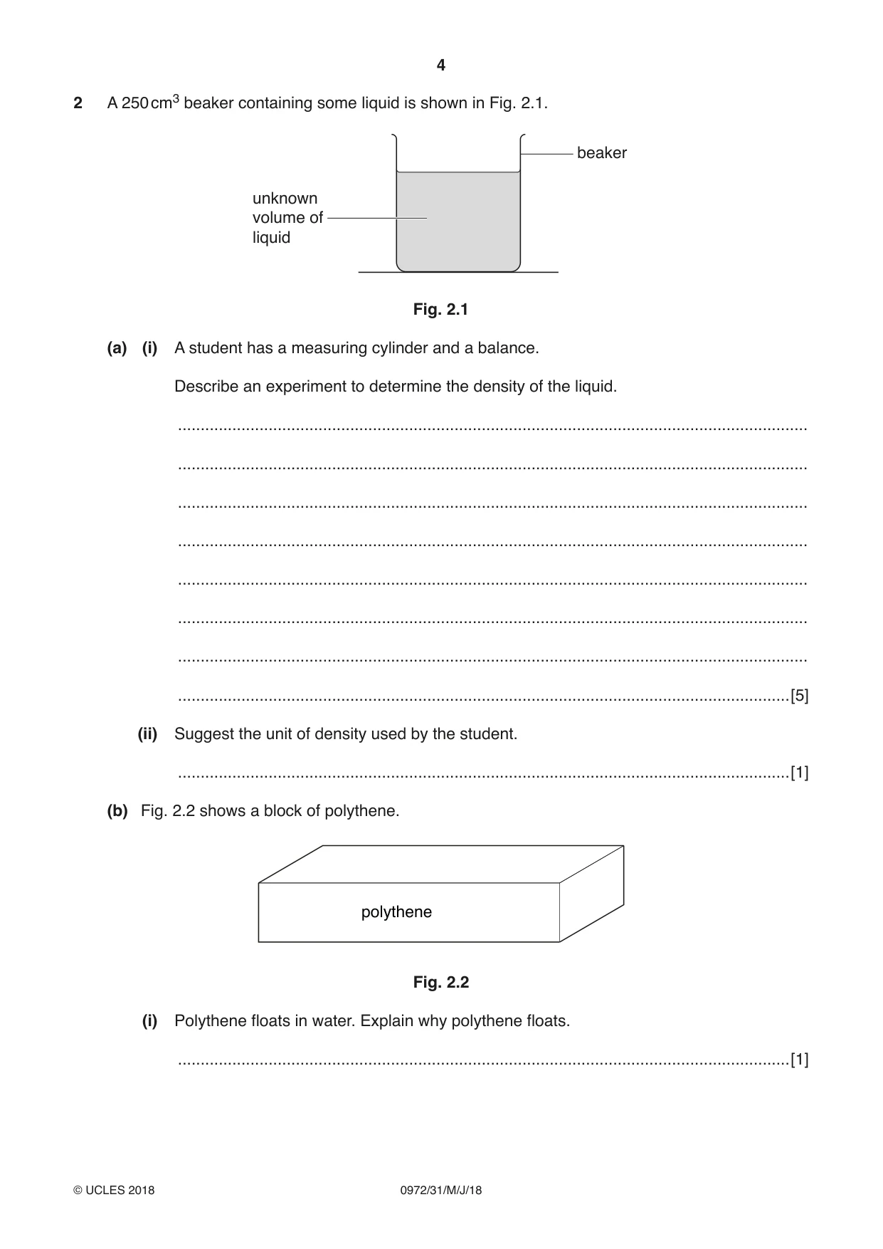 Cambridge IGCSE Physics (9-1) 0972 2018 May/June Paper 3 · Variant 1 question paper, page 4 of 20