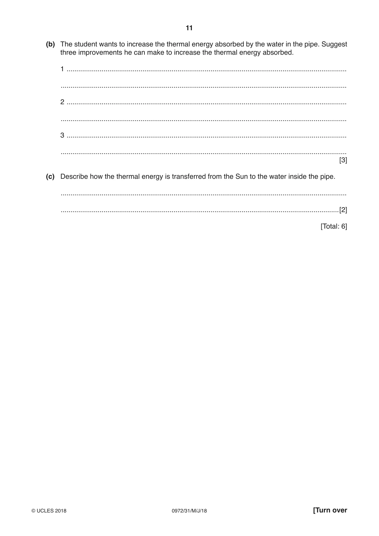 Cambridge IGCSE Physics (9-1) 0972 2018 May/June Paper 3 · Variant 1 question paper, page 11 of 20