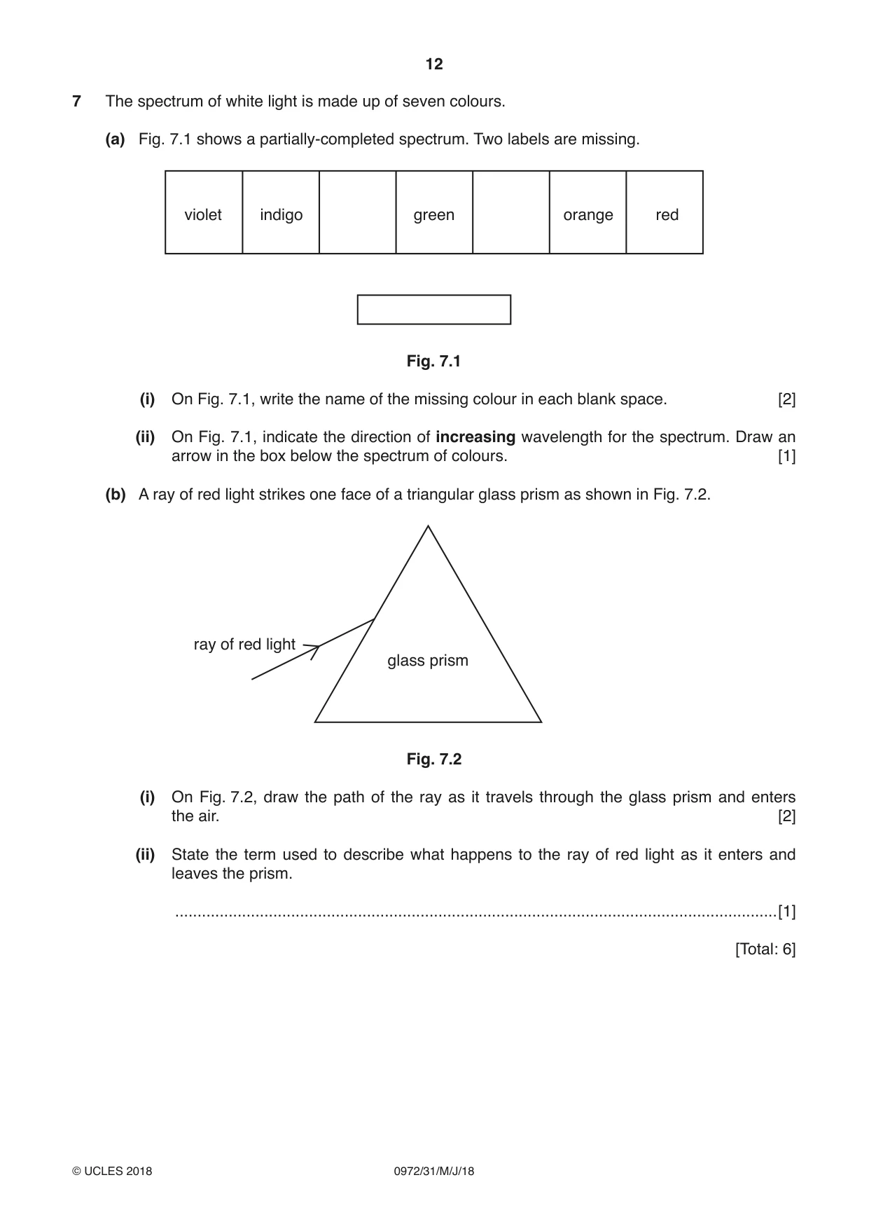 Cambridge IGCSE Physics (9-1) 0972 2018 May/June Paper 3 · Variant 1 question paper, page 12 of 20