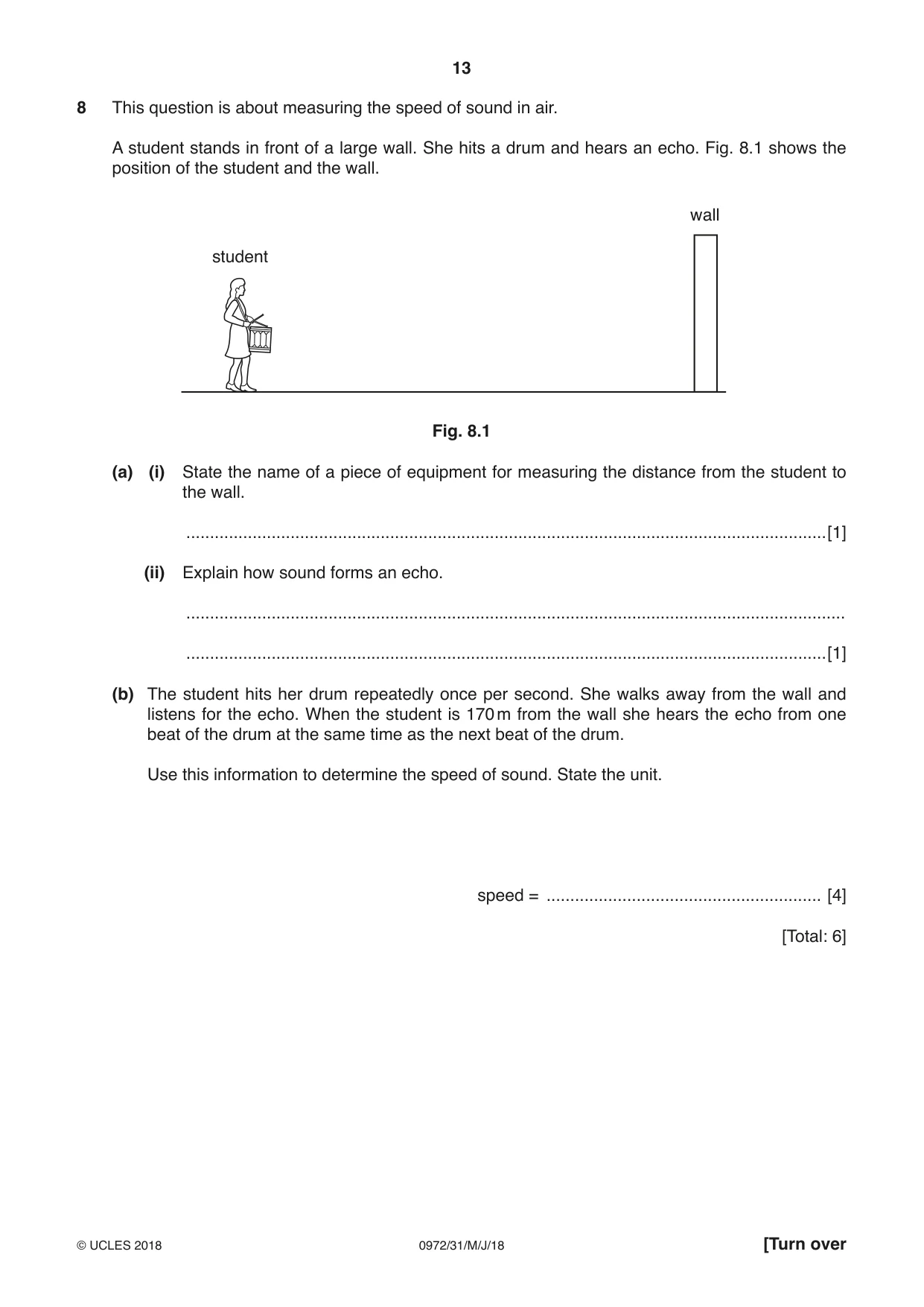 Cambridge IGCSE Physics (9-1) 0972 2018 May/June Paper 3 · Variant 1 question paper, page 13 of 20