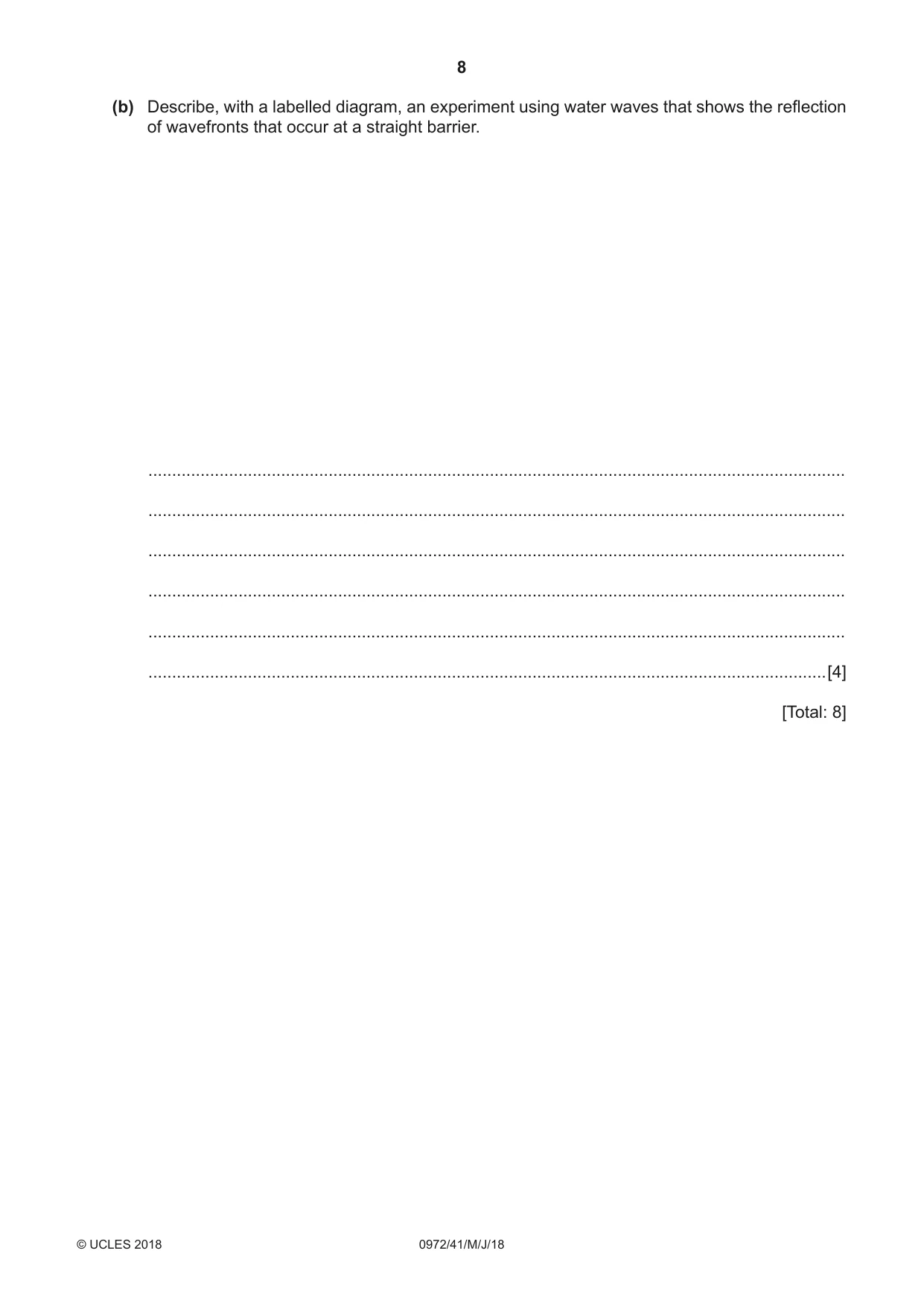 Cambridge IGCSE Physics (9-1) 0972 2018 May/June Paper 4 · Variant 1 question paper, page 8 of 16
