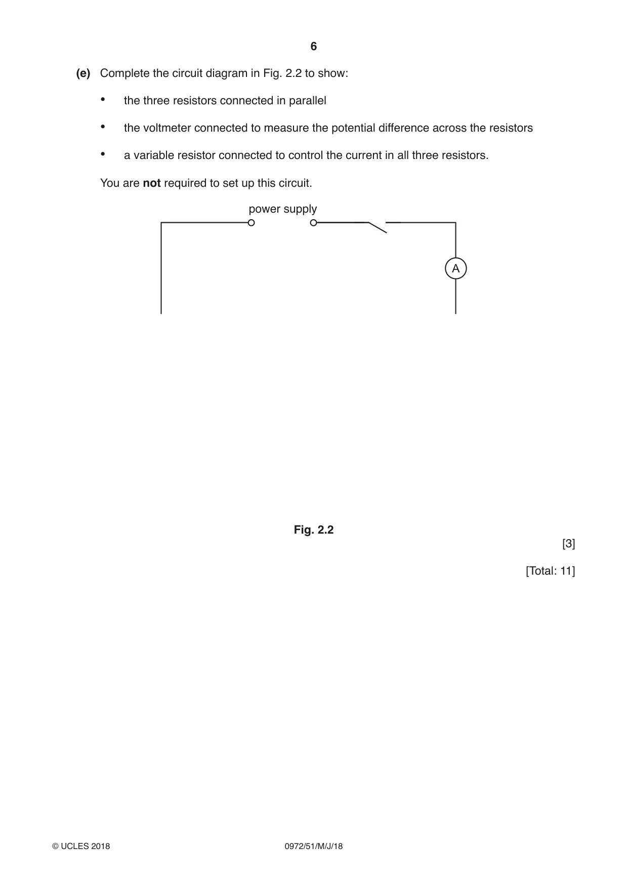 Cambridge IGCSE Physics (9-1) 0972 2018 May/June Paper 5 · Variant 1 question paper, page 6 of 12