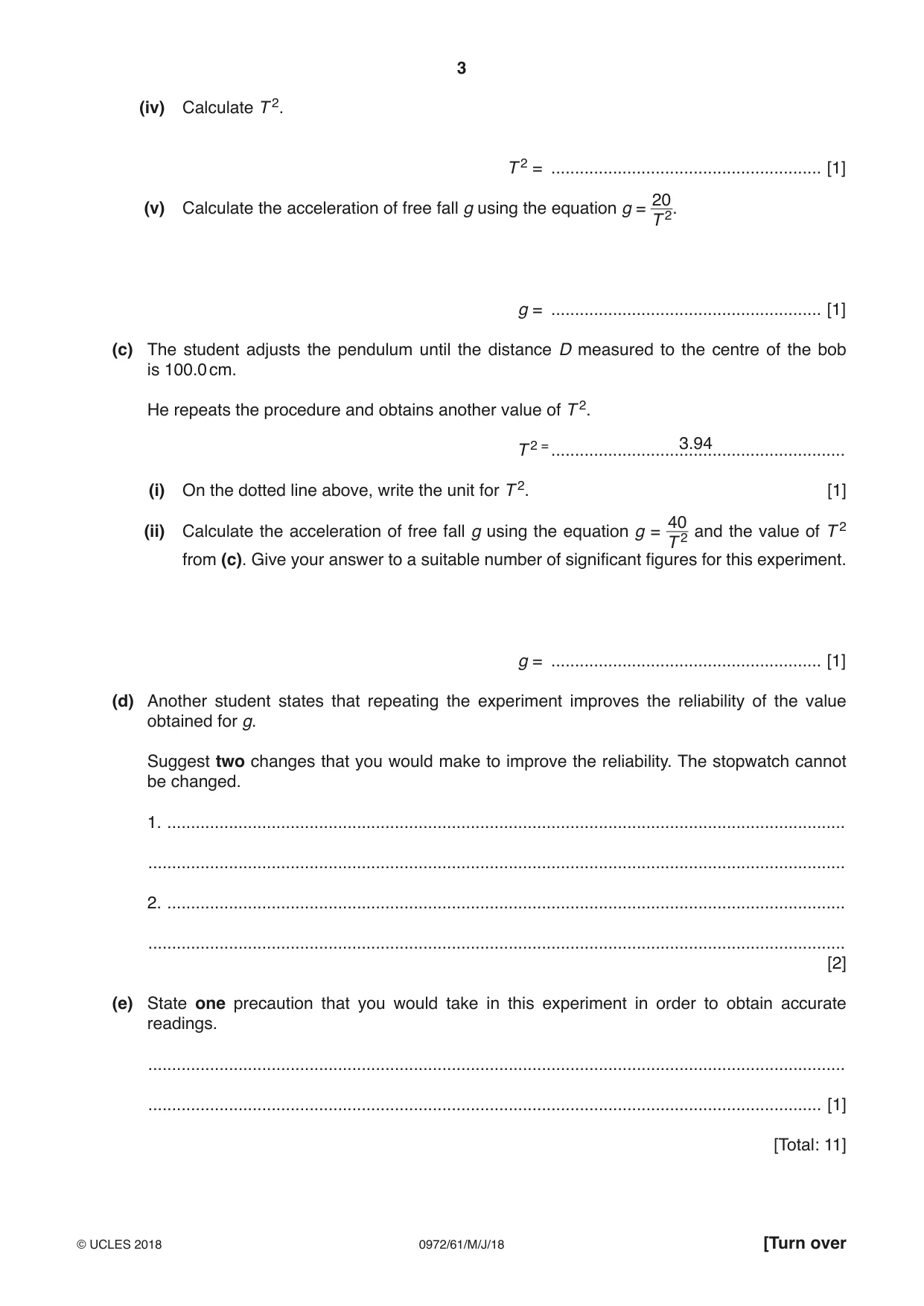 Cambridge IGCSE Physics (9-1) 0972 2018 May/June Paper 6 · Variant 1 question paper, page 3 of 12