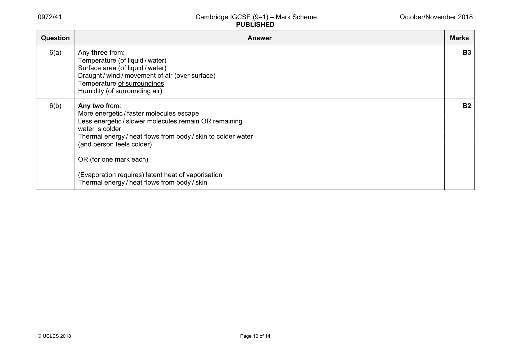 Mark scheme, page 10 of 14