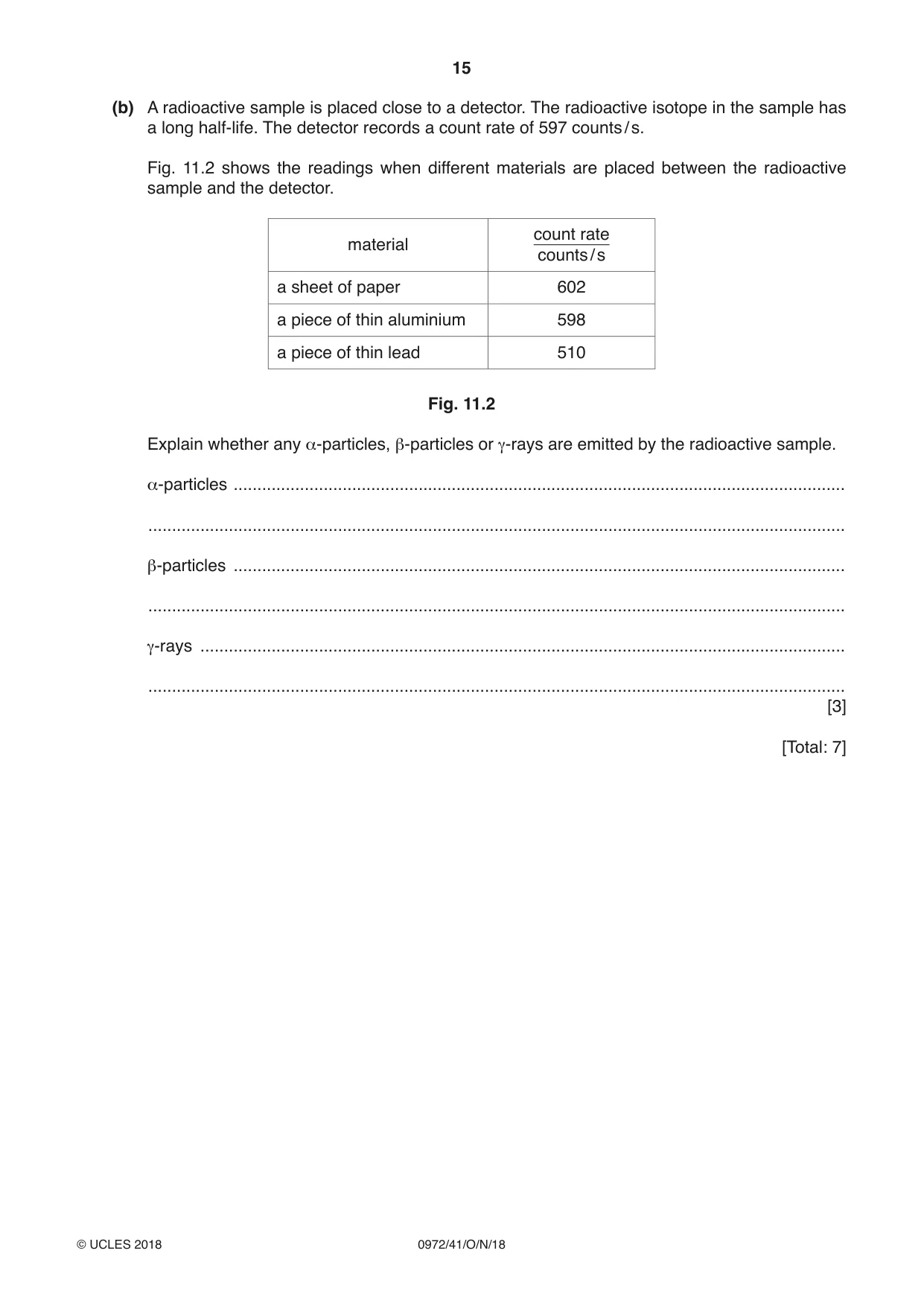 Cambridge IGCSE Physics (9-1) 0972 2018 Oct/Nov Paper 4 · Variant 1 question paper, page 15 of 16