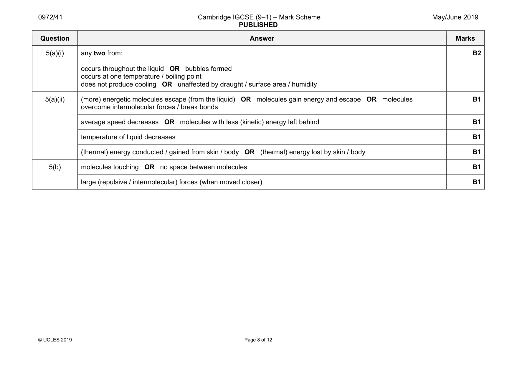 Mark scheme, page 8 of 12