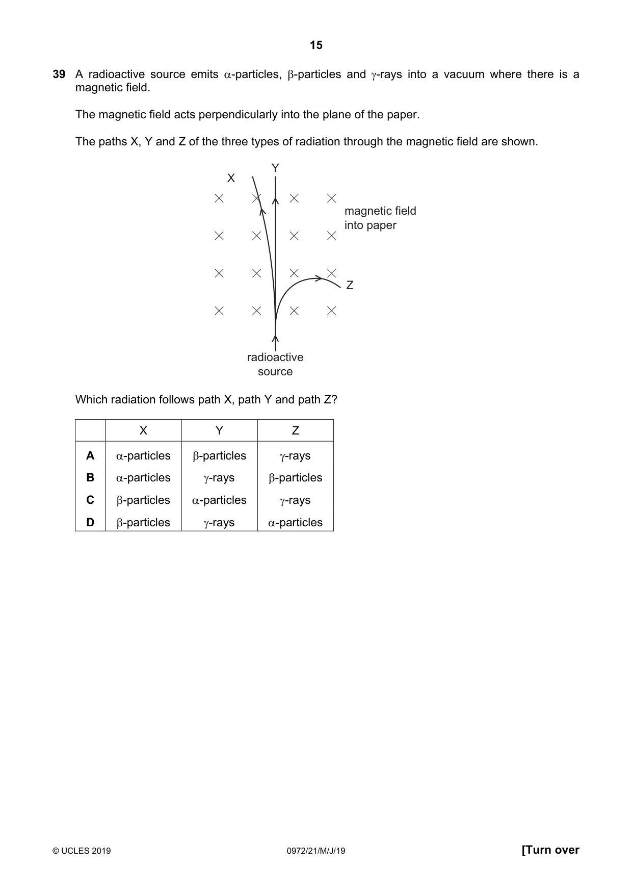 Cambridge IGCSE Physics (9-1) 0972 2019 May/June Paper 2 · Variant 1 question paper, page 15 of 16