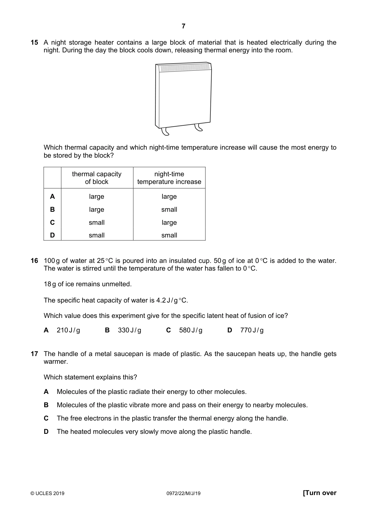 Cambridge IGCSE Physics (9-1) 0972 2019 May/June Paper 2 · Variant 2 question paper, page 7 of 16