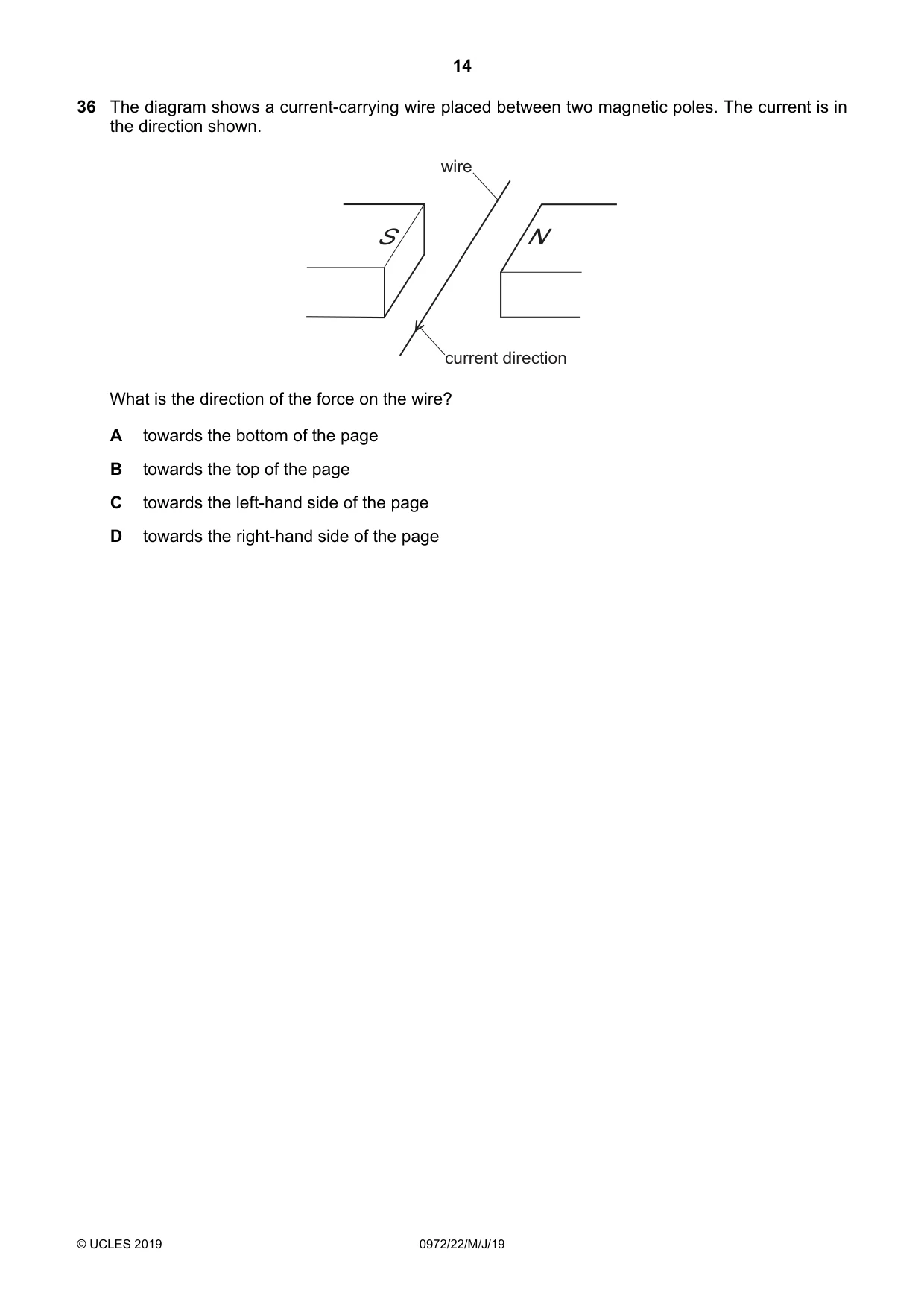 Cambridge IGCSE Physics (9-1) 0972 2019 May/June Paper 2 · Variant 2 question paper, page 14 of 16