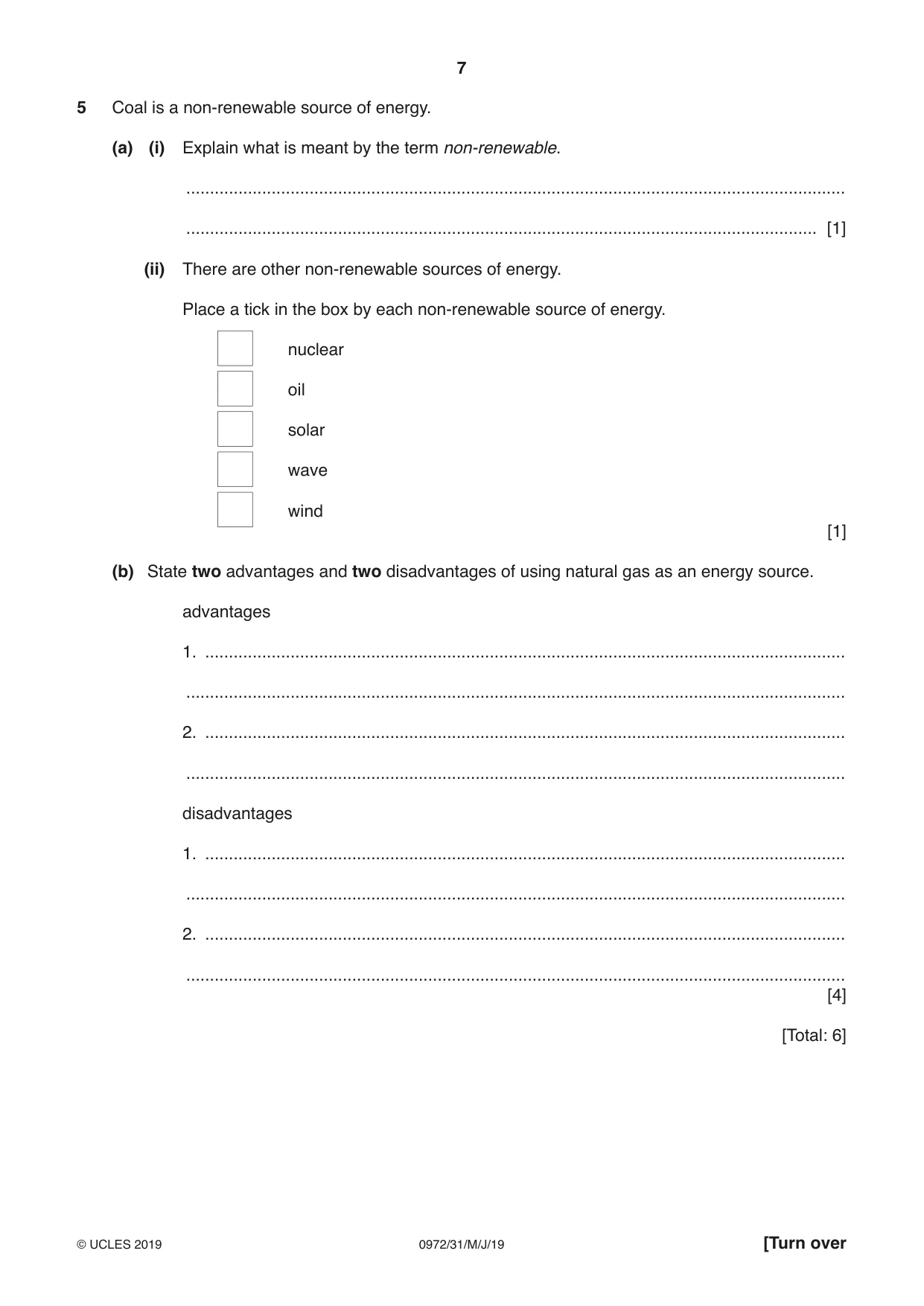 Cambridge IGCSE Physics (9-1) 0972 2019 May/June Paper 3 · Variant 1 question paper, page 7 of 16