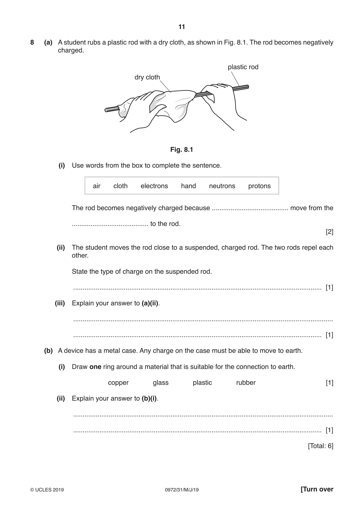 Cambridge IGCSE Physics (9-1) 0972 2019 May/June Paper 3 · Variant 1 question paper, page 11 of 16