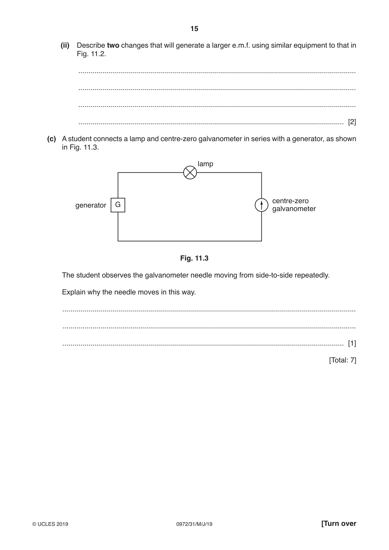 Cambridge IGCSE Physics (9-1) 0972 2019 May/June Paper 3 · Variant 1 question paper, page 15 of 16
