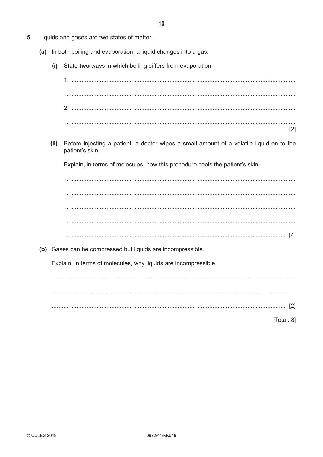 Cambridge IGCSE Physics (9-1) 0972 2019 May/June Paper 4 · Variant 1 question paper, page 10 of 20