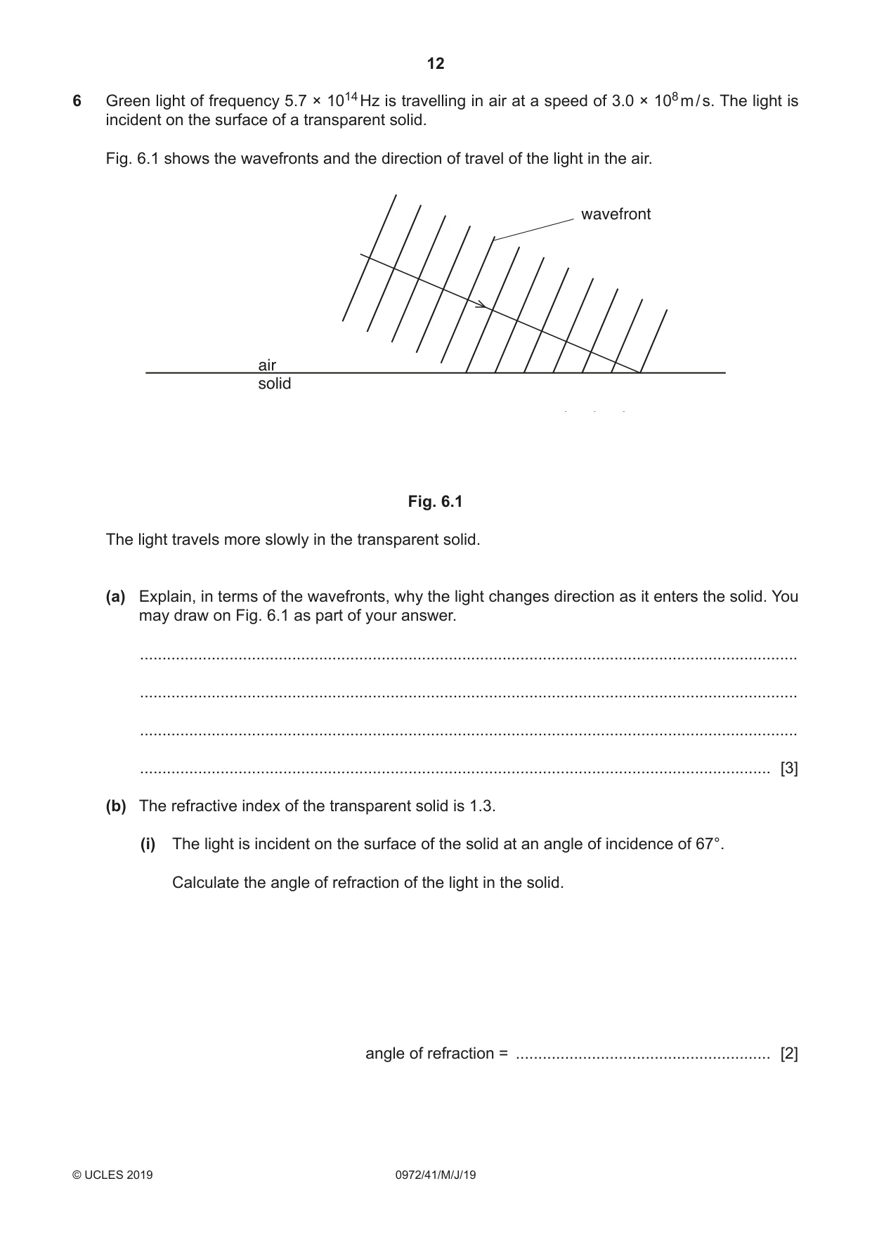Cambridge IGCSE Physics (9-1) 0972 2019 May/June Paper 4 · Variant 1 question paper, page 12 of 20