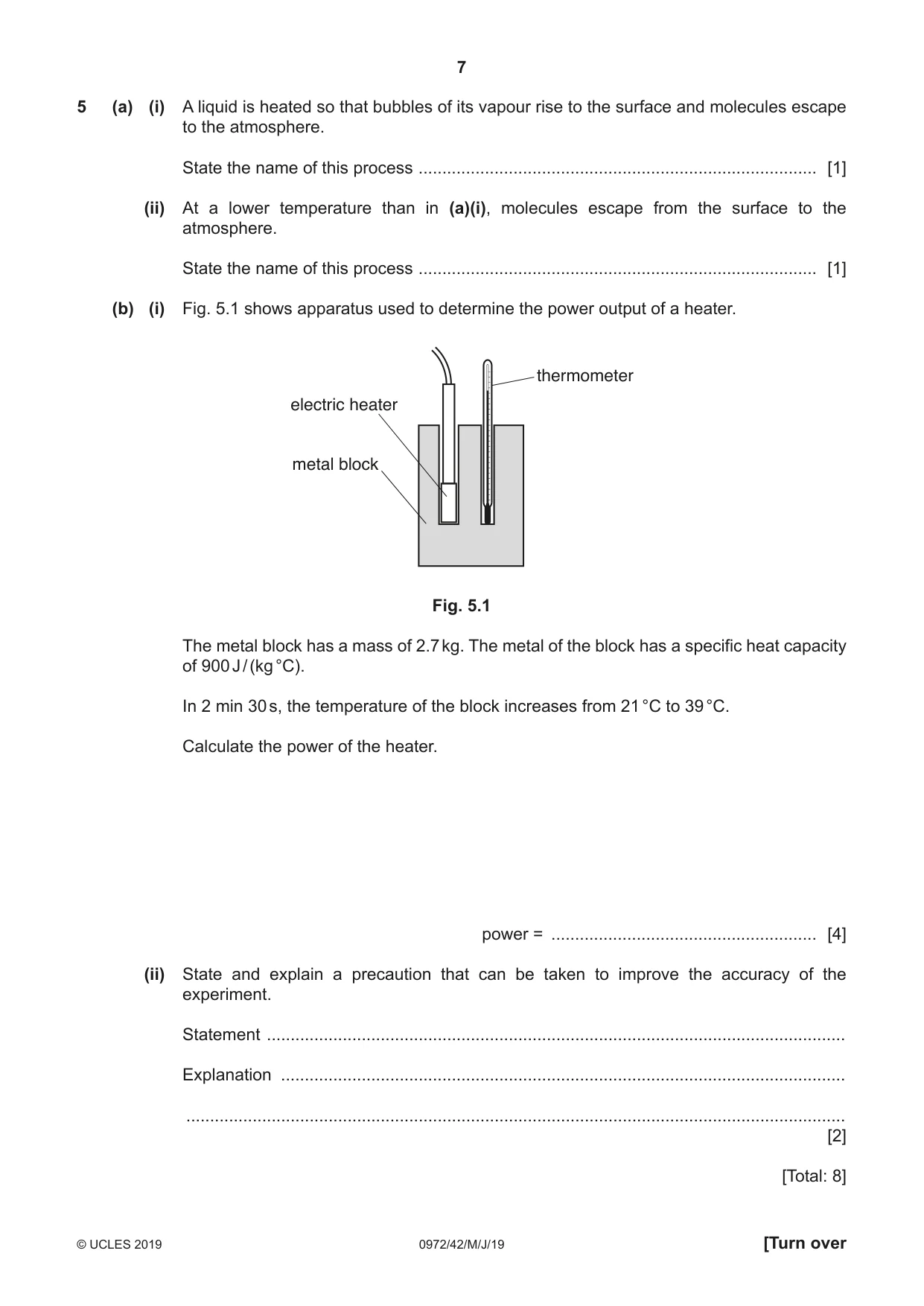 Cambridge IGCSE Physics (9-1) 0972 2019 May/June Paper 4 · Variant 2 question paper, page 7 of 16