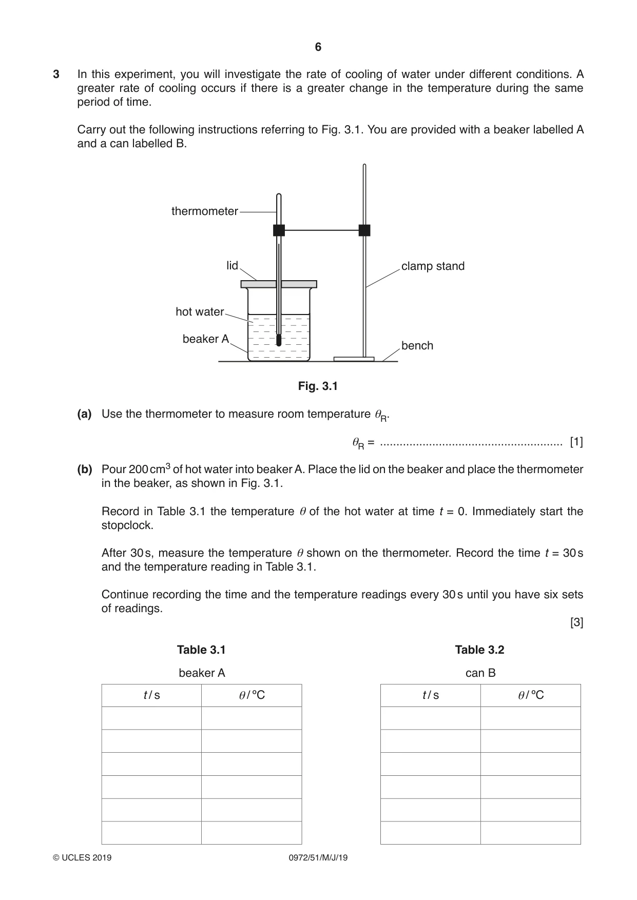 Cambridge IGCSE Physics (9-1) 0972 2019 May/June Paper 5 · Variant 1 question paper, page 6 of 12