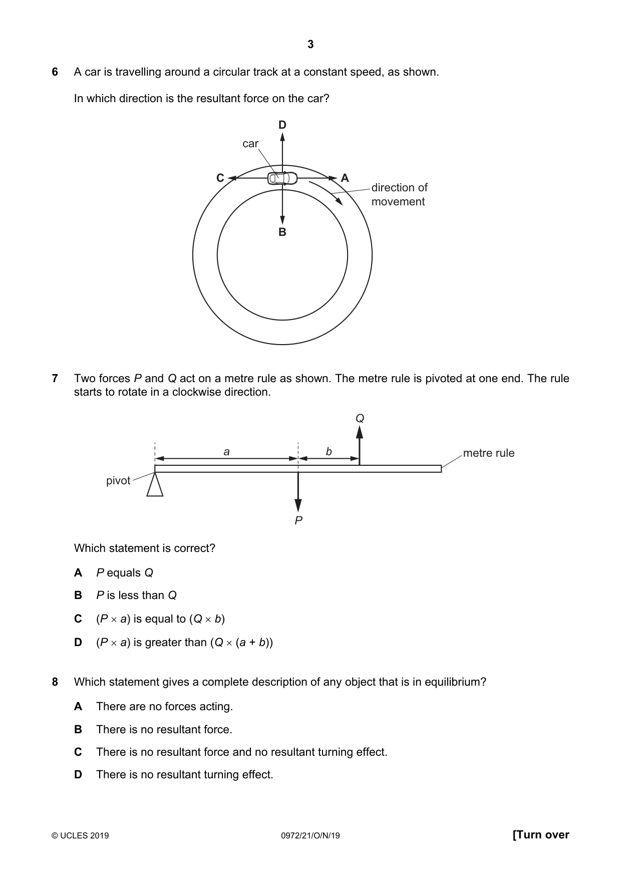 Cambridge IGCSE Physics (9-1) 0972 2019 Oct/Nov Paper 2 · Variant 1 question paper, page 3 of 16