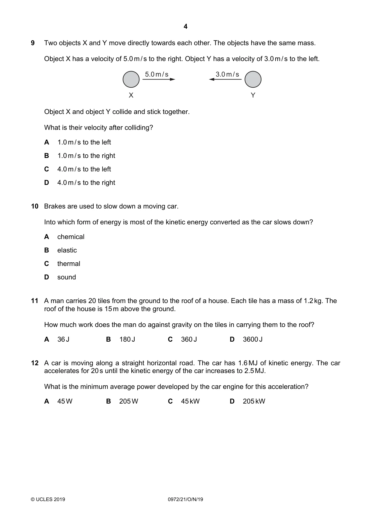 Cambridge IGCSE Physics (9-1) 0972 2019 Oct/Nov Paper 2 · Variant 1 question paper, page 4 of 16
