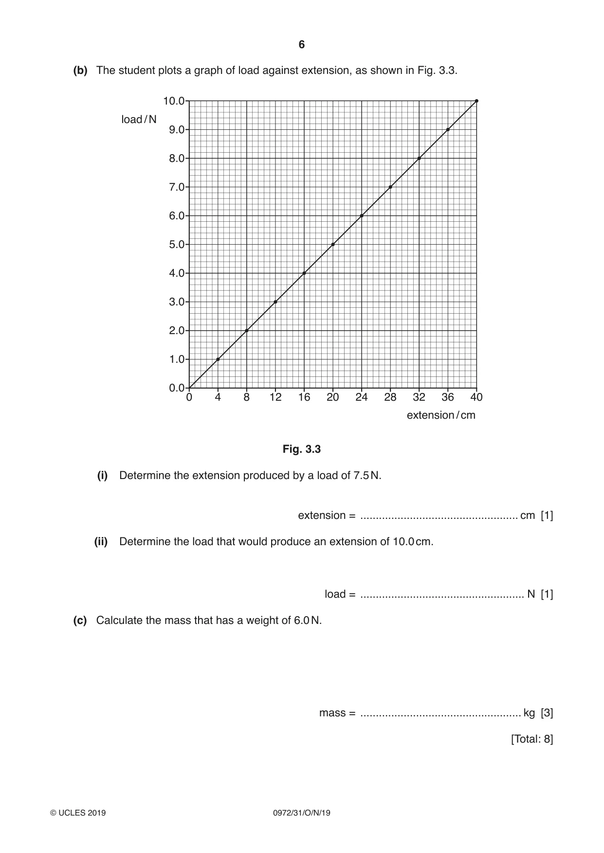 Cambridge IGCSE Physics (9-1) 0972 2019 Oct/Nov Paper 3 · Variant 1 question paper, page 6 of 20