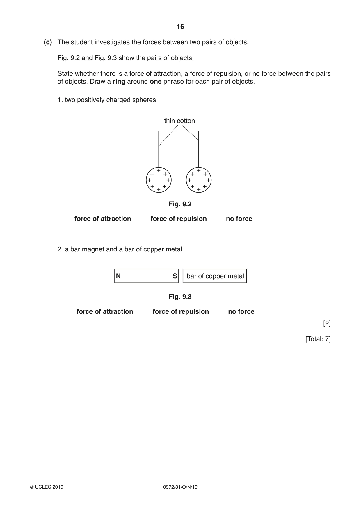 Cambridge IGCSE Physics (9-1) 0972 2019 Oct/Nov Paper 3 · Variant 1 question paper, page 16 of 20