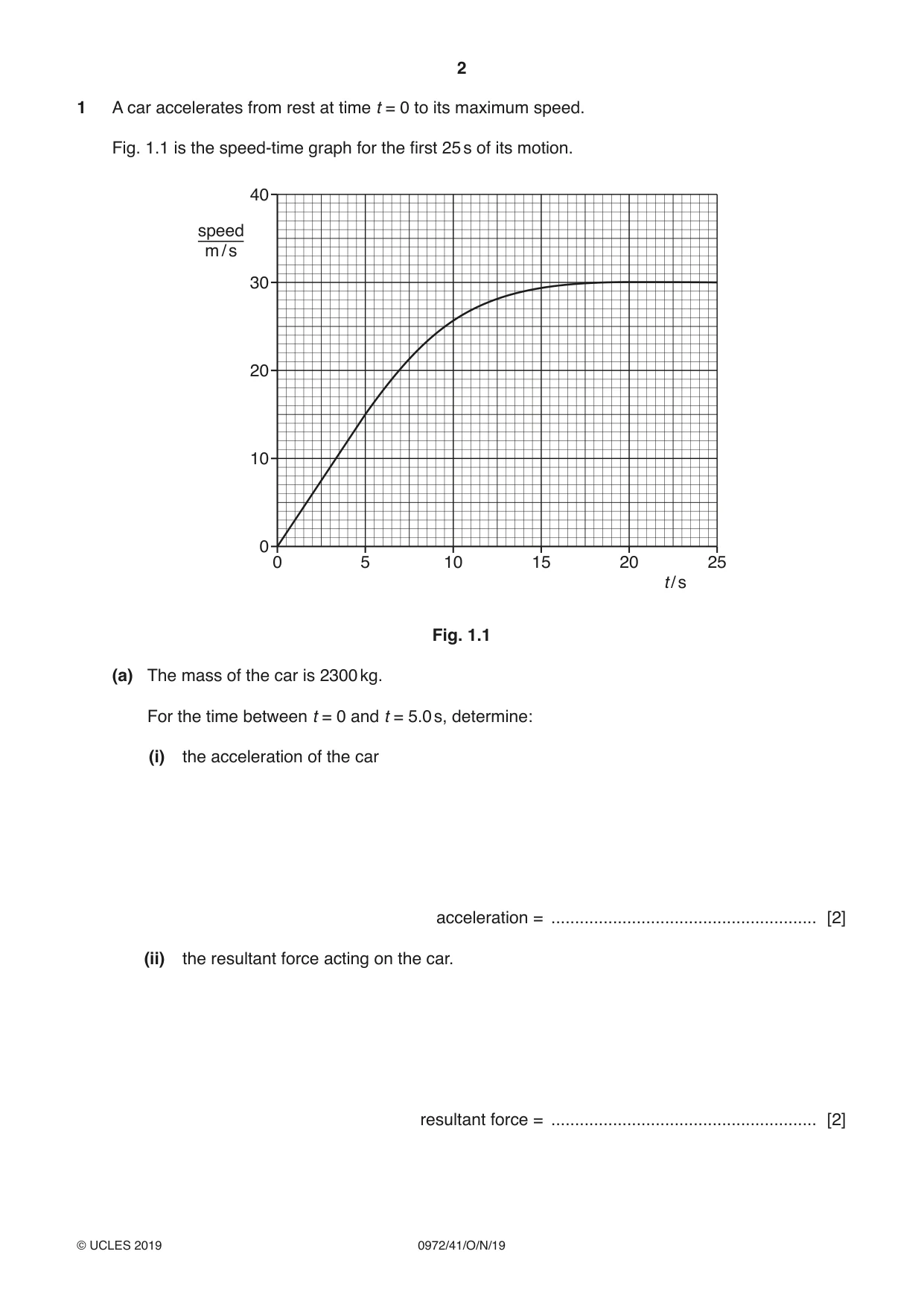 Cambridge IGCSE Physics (9-1) 0972 2019 Oct/Nov Paper 4 · Variant 1 question paper, page 2 of 20