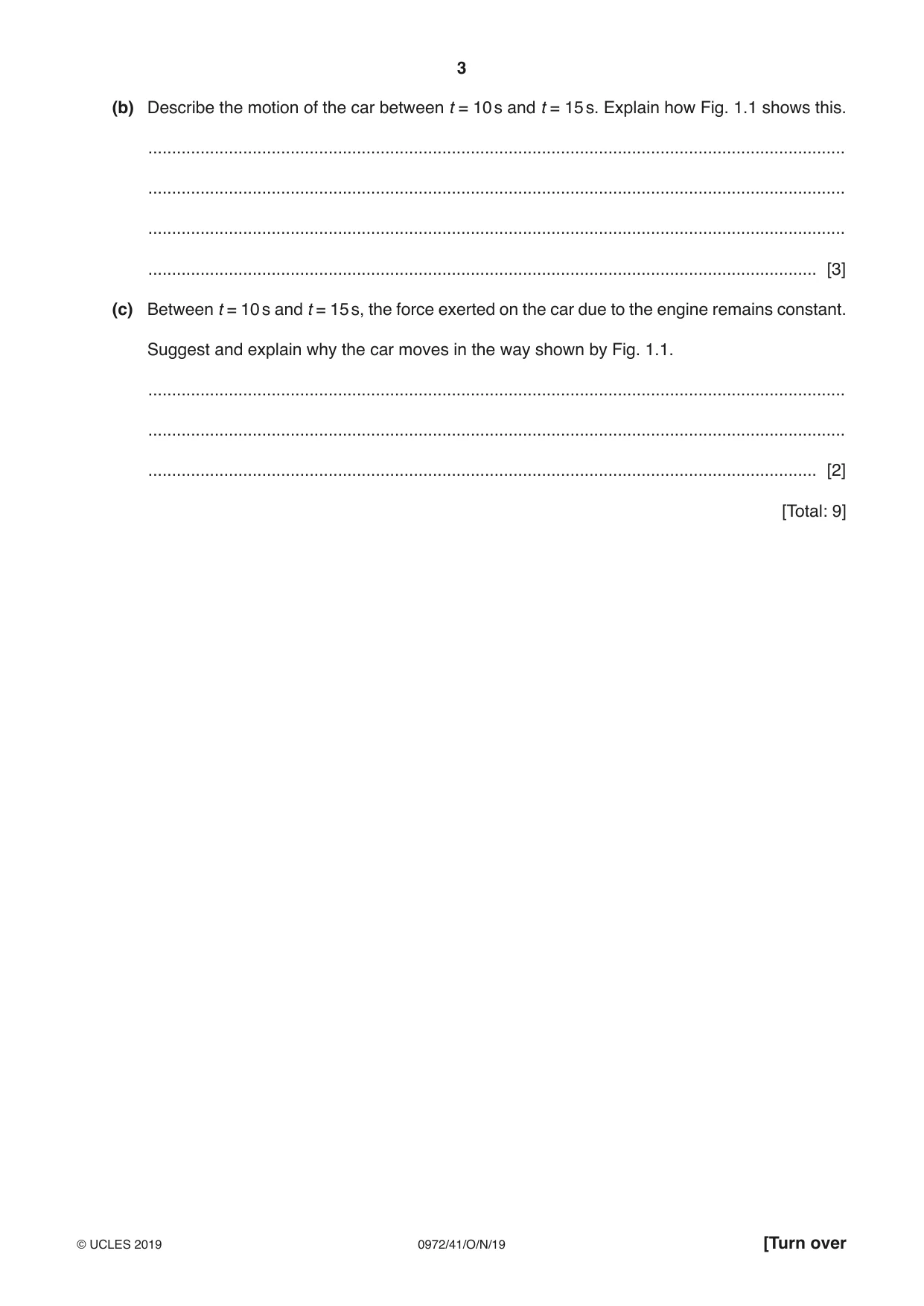 Cambridge IGCSE Physics (9-1) 0972 2019 Oct/Nov Paper 4 · Variant 1 question paper, page 3 of 20