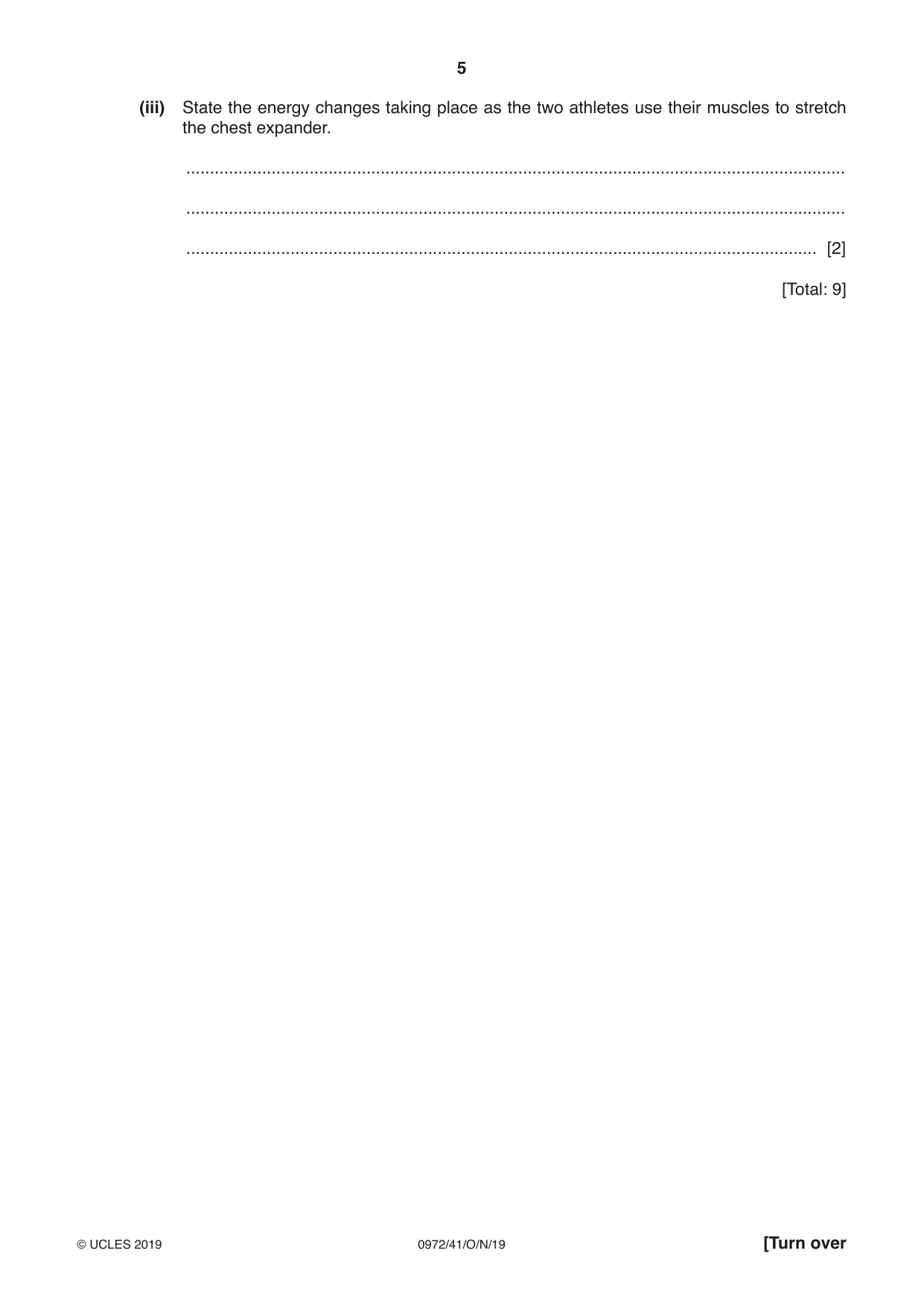 Cambridge IGCSE Physics (9-1) 0972 2019 Oct/Nov Paper 4 · Variant 1 question paper, page 5 of 20