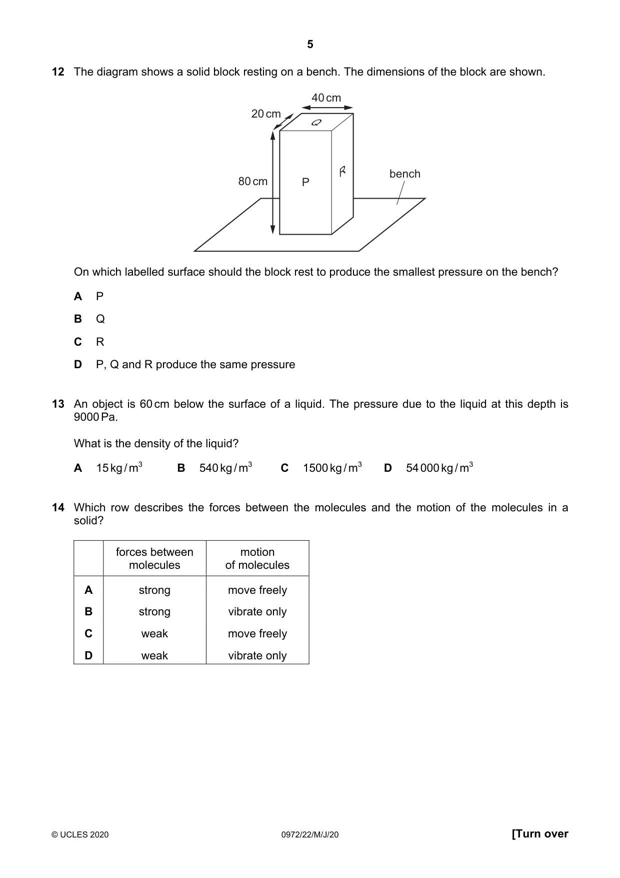 Cambridge IGCSE Physics (9-1) 0972 2020 May/June Paper 2 · Variant 2 question paper, page 5 of 16