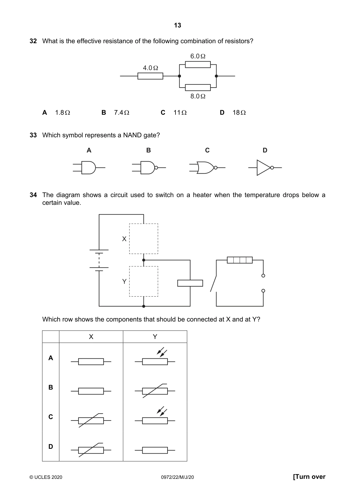 Cambridge IGCSE Physics (9-1) 0972 2020 May/June Paper 2 · Variant 2 question paper, page 13 of 16
