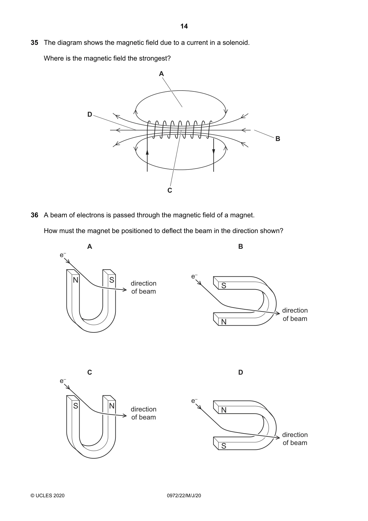 Cambridge IGCSE Physics (9-1) 0972 2020 May/June Paper 2 · Variant 2 question paper, page 14 of 16