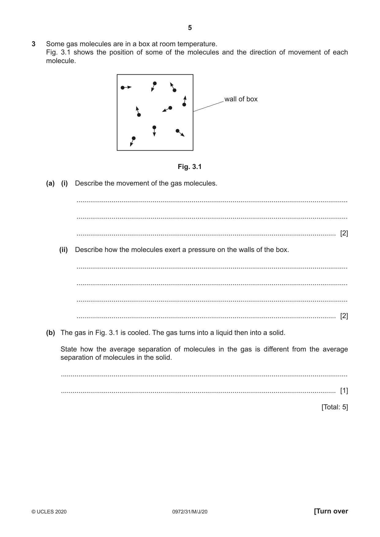 Cambridge IGCSE Physics (9-1) 0972 2020 May/June Paper 3 · Variant 1 question paper, page 5 of 16