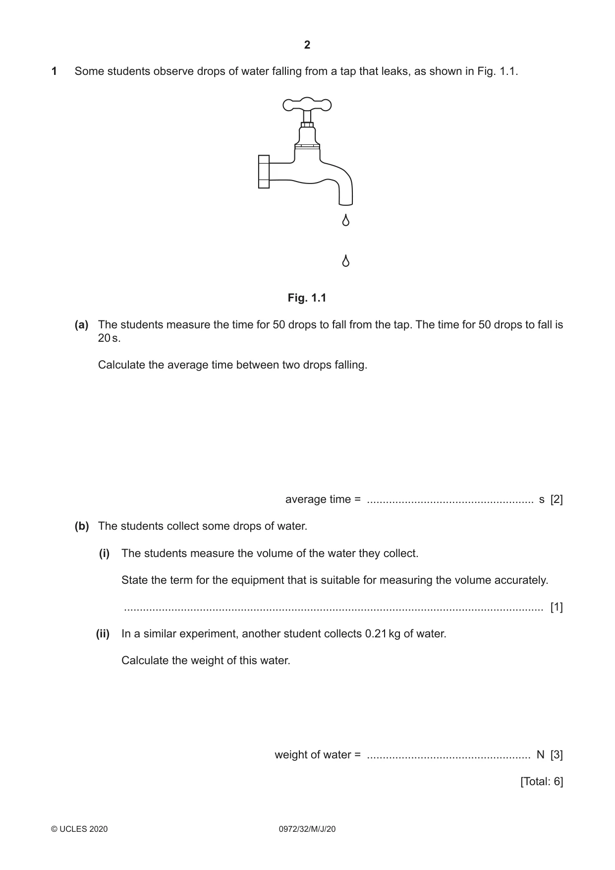 Cambridge IGCSE Physics (9-1) 0972 2020 May/June Paper 3 · Variant 2 question paper, page 2 of 16