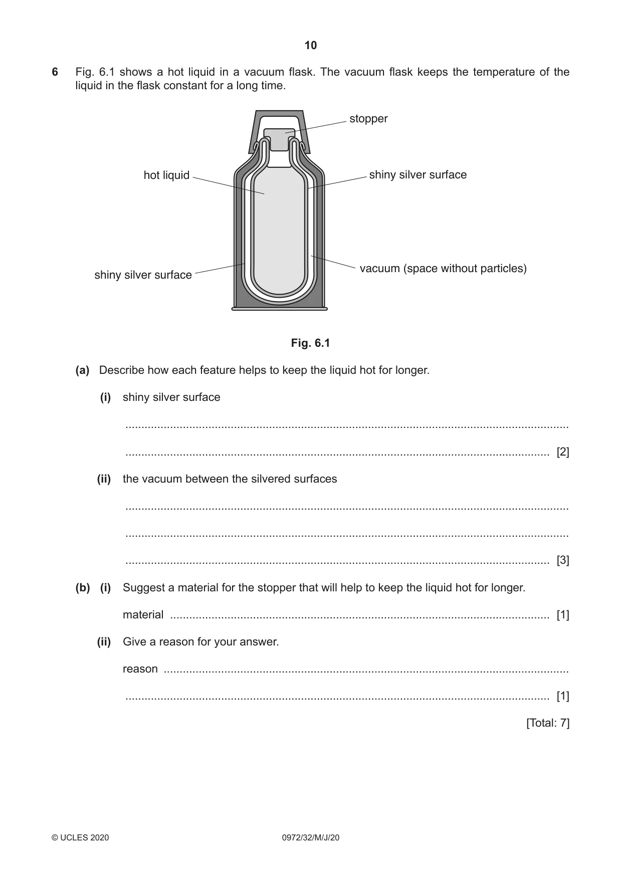 Cambridge IGCSE Physics (9-1) 0972 2020 May/June Paper 3 · Variant 2 question paper, page 10 of 16