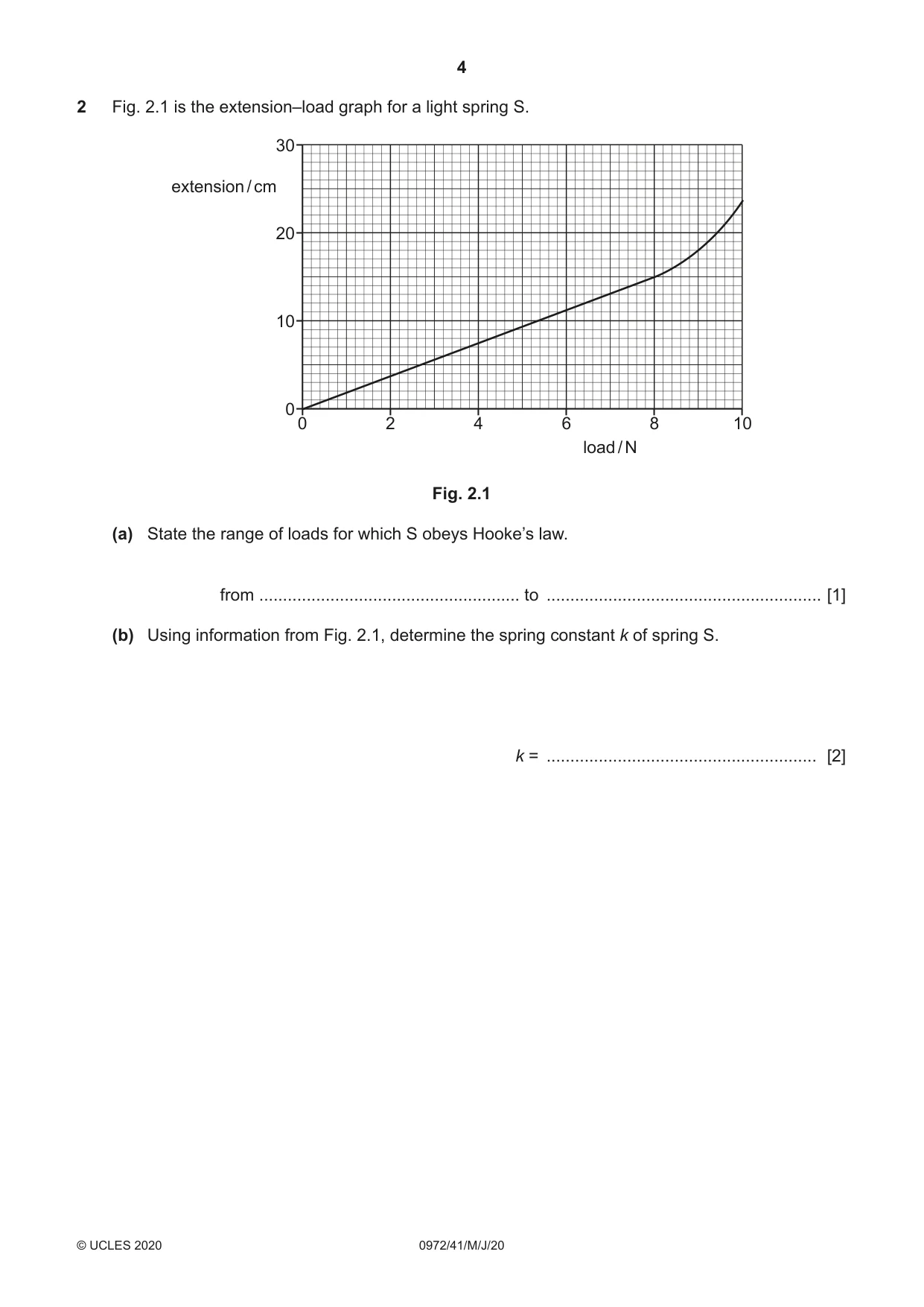 Cambridge IGCSE Physics (9-1) 0972 2020 May/June Paper 4 · Variant 1 question paper, page 4 of 16
