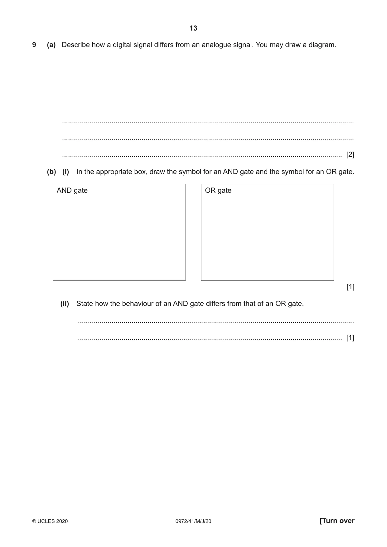Cambridge IGCSE Physics (9-1) 0972 2020 May/June Paper 4 · Variant 1 question paper, page 13 of 16