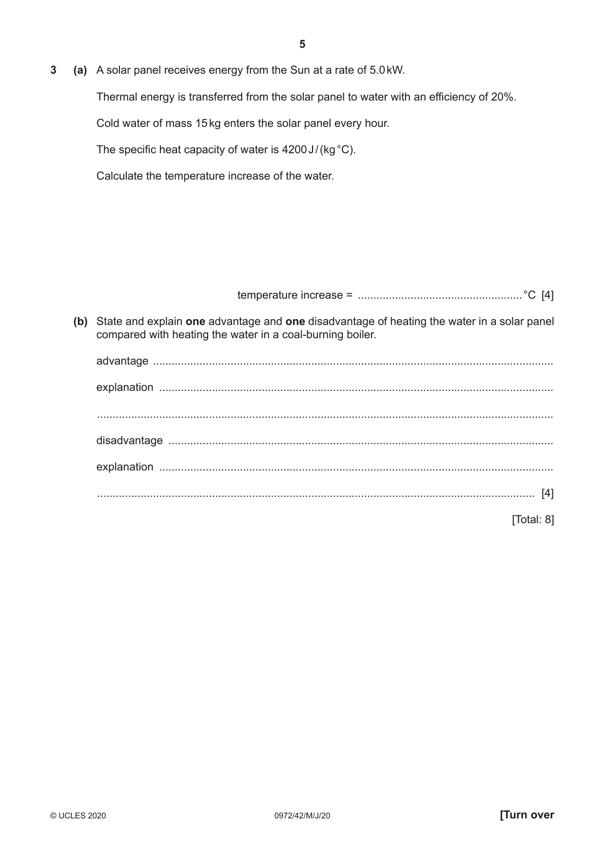 Cambridge IGCSE Physics (9-1) 0972 2020 May/June Paper 4 · Variant 2 question paper, page 5 of 12